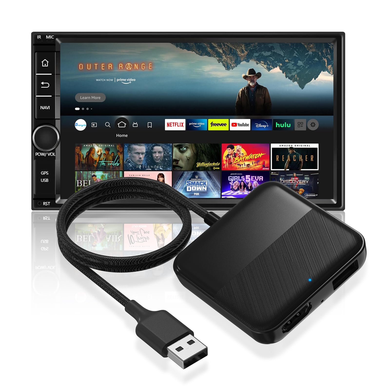 Dreryrit Car Tv Mate,Car Tv Converter For Fire Tv Stick, Google Tv Stick, Set Top Box, Screen Thrower, Game Consoles,Hdmi Multim