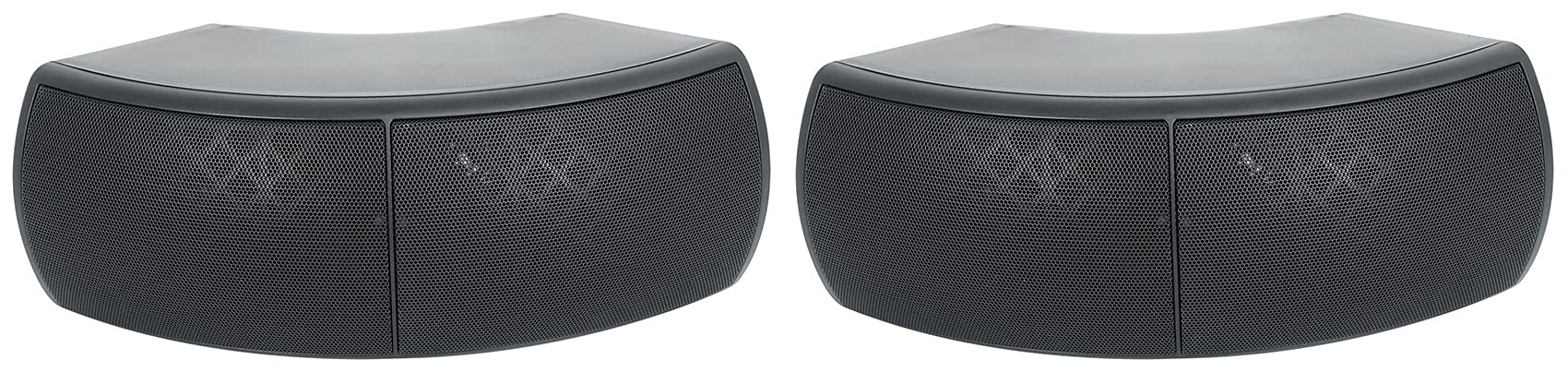 Rockville Wet-D4 Black Dual 4 70V/100V Indoor/Outdoor Speakers, 8-Ohm Bypass, Weather-Resistant, Angled Dual Woofers for Restaur