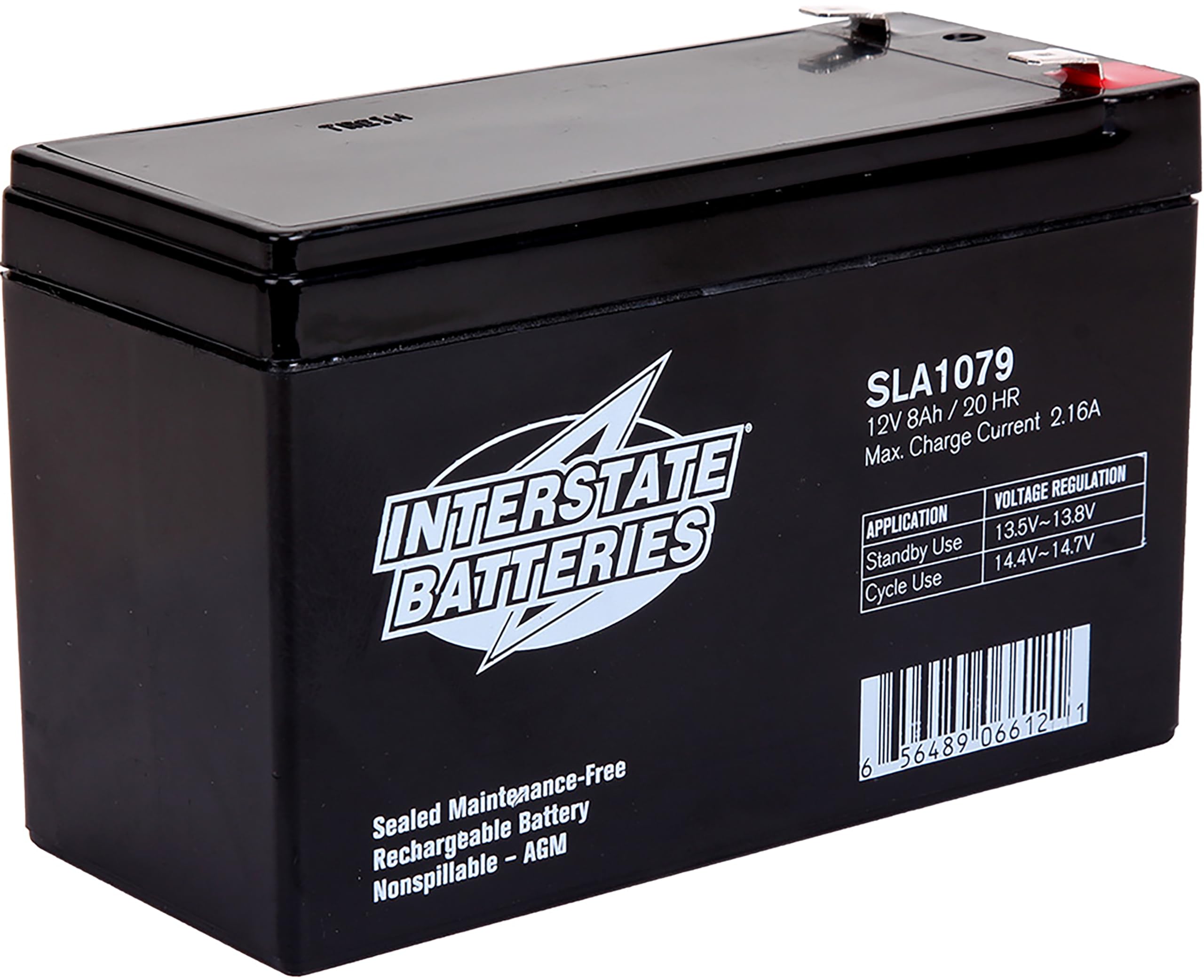 Interstate Batteries 12V 8Ah Battery (Sla1079) Rechargeable Sla, Agm Replacement Battery For Ups Backup Power Systems, Apc Smart