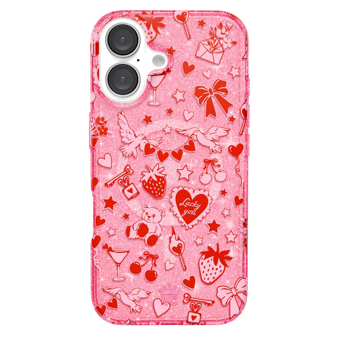 VELVET CAVIAR for iPhone 16 Case Halloween Ghost - Compatible with MagSafe [10ft Drop Tested] - Ghosted Pink Glitter