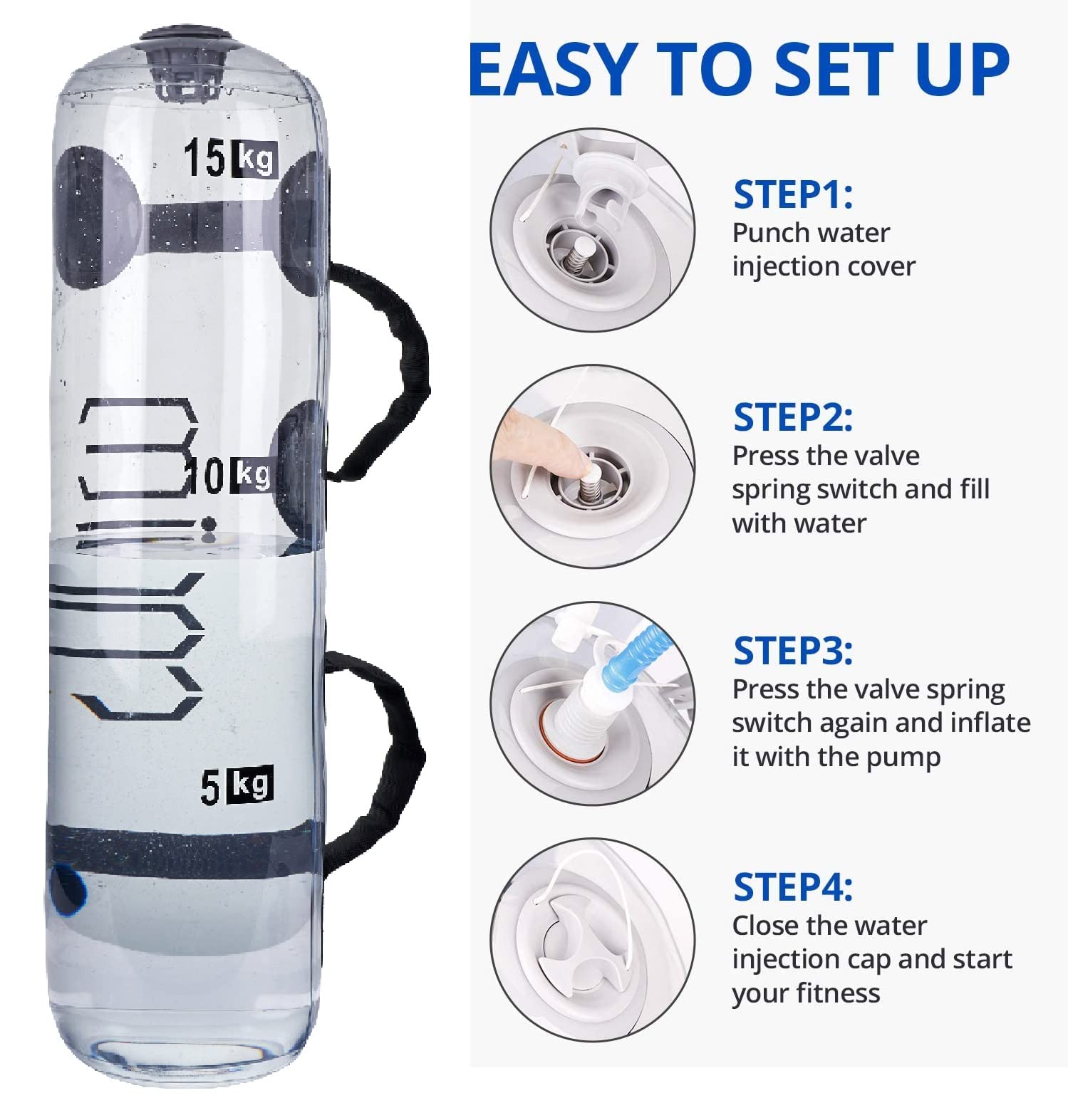 Water Weights Aqua Bag, Workout Sandbag Alternative Strength Training Sand Bag Portable Stability Fitness Equipment   Ultimate C