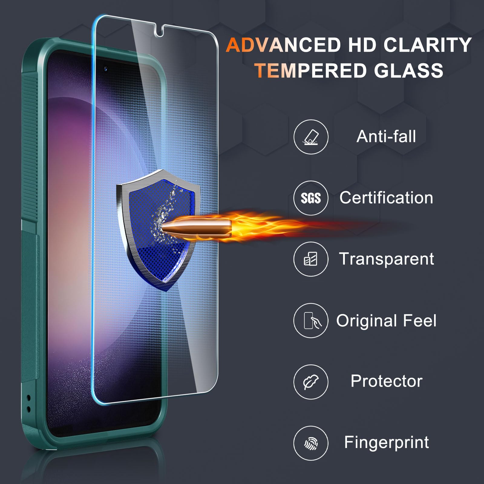 Rmocr Case For Samsung Galaxy S24 Plus, Full Body Heavy Duty Rugged Shockproof Protective Phone Cover With Lanyard Strap, Temper