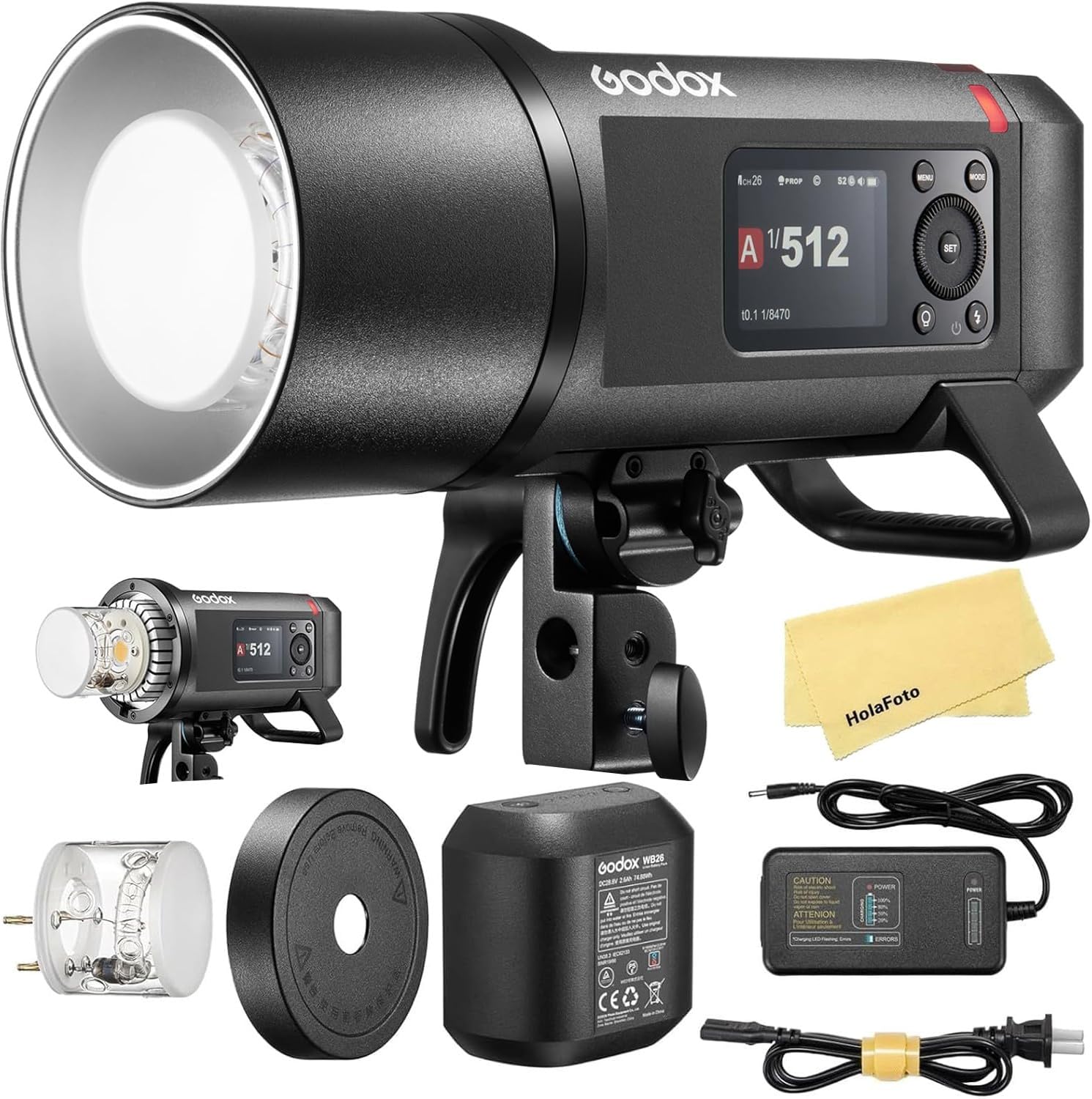 GODOX AD600 Pro II AD600Pro II AD600ProII 600Ws Outdoor Flash,2.4G TTL 1/8000 HSS,28.8V/2600mAh Battery,0.01~0.9s Recycle,360 Fu