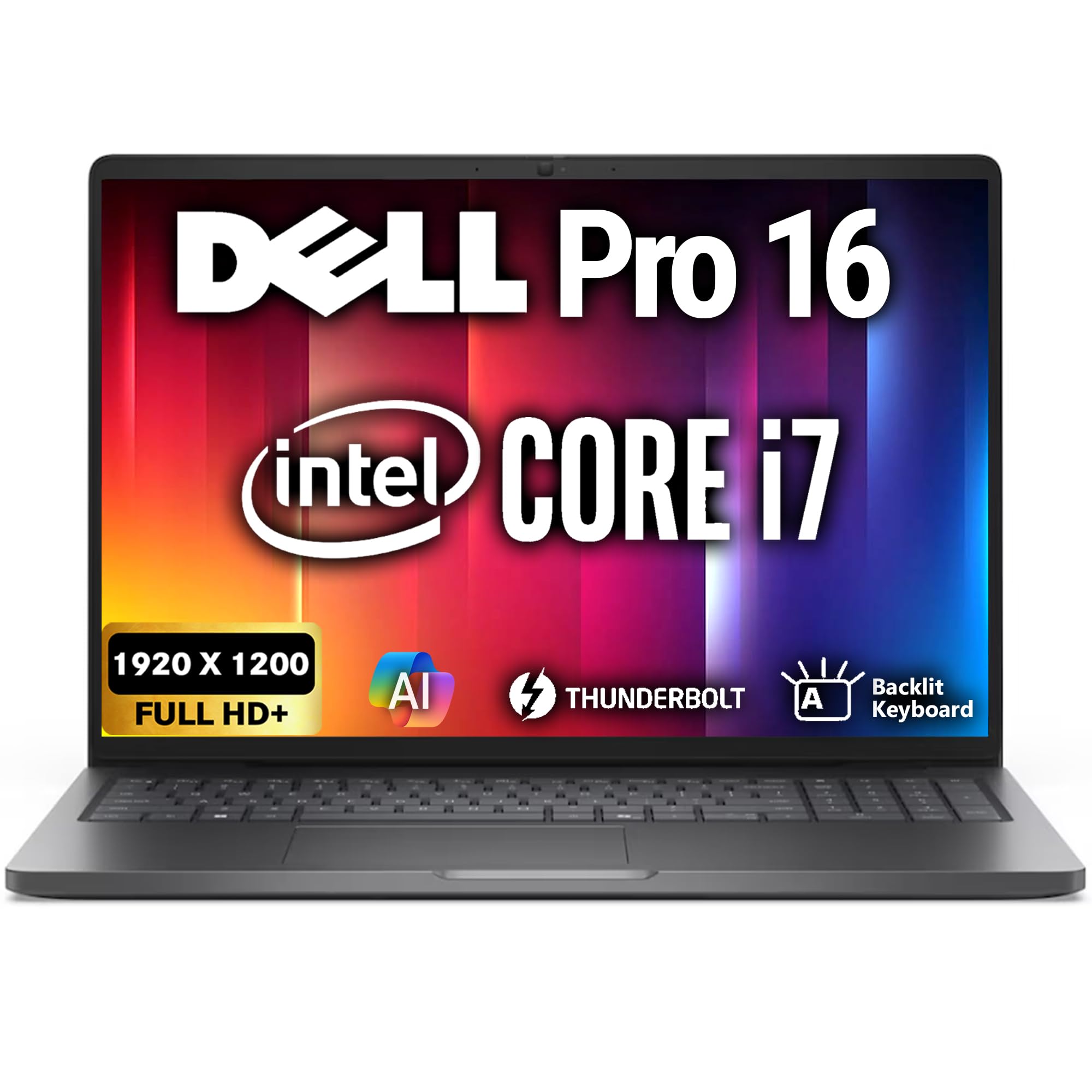 Dell Pro 16 FHD+ 16 Display AI Business Laptop, Intel i7150U, Oemgenuine Customized Laptop, 16GB / 32GB / 64GB RAM, 512GB / 1TB