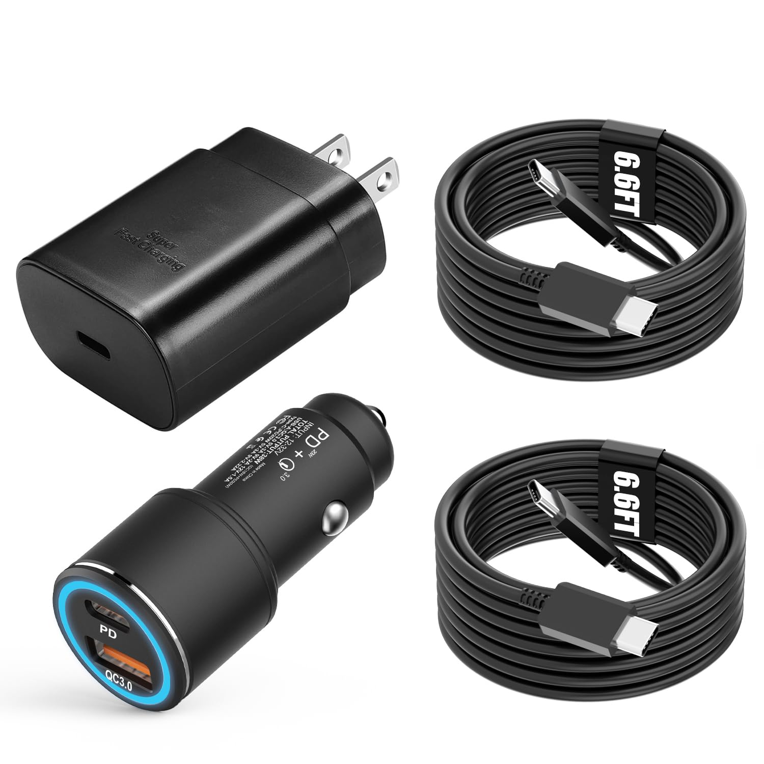 Samsung Super Fast Charger Type C Kit,25W PD USB C Wall/Car Charger for Samsung Galaxy S26/S25/S24/S23/S22/Plus/Ultra/FE/Note 20