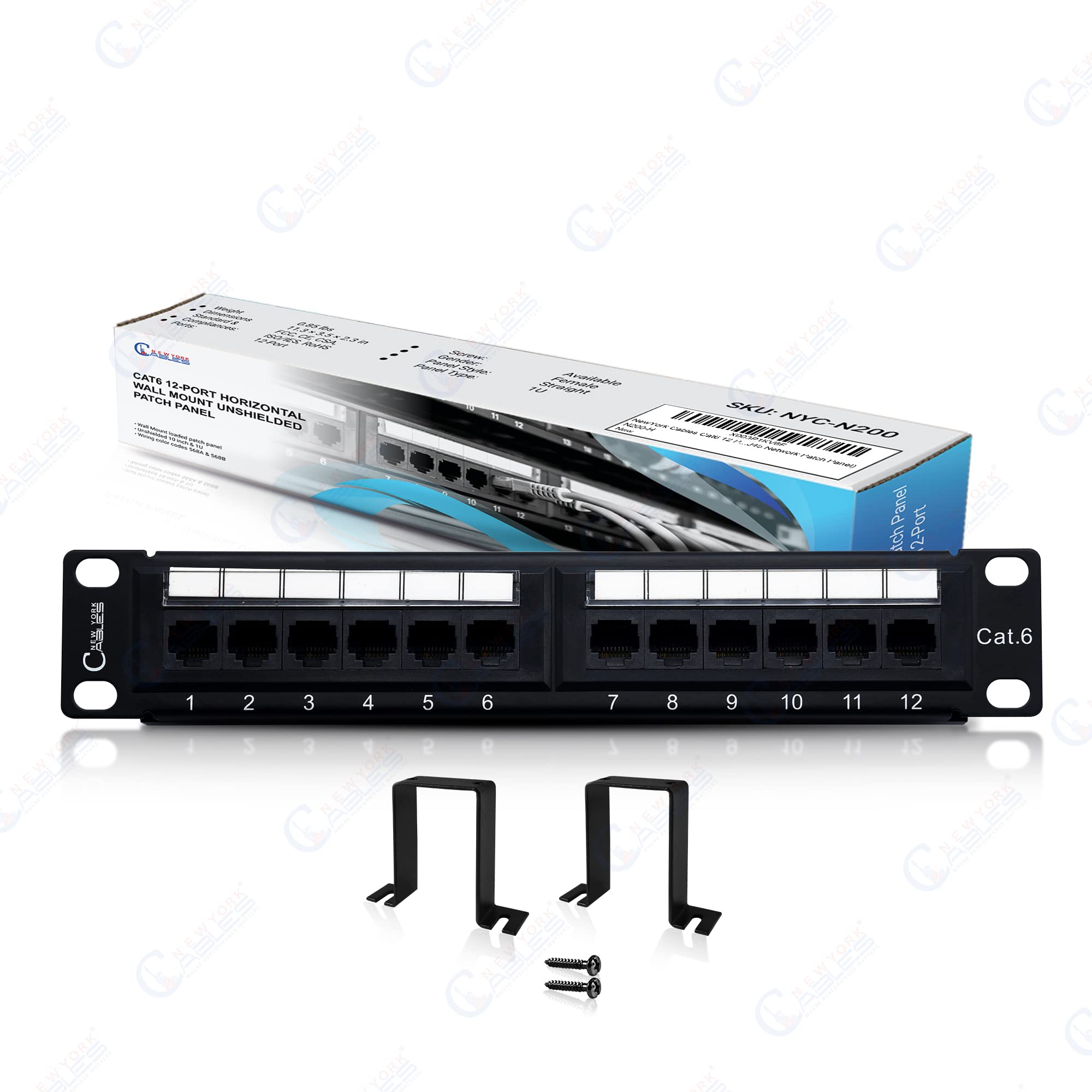 Newyork Cables� Cat6 Port Patch Panel Horizontal 1U Patch Panel For Easy Installation & High Performance  Cat6 Patch Panel For Home, It Severs & Office Networks