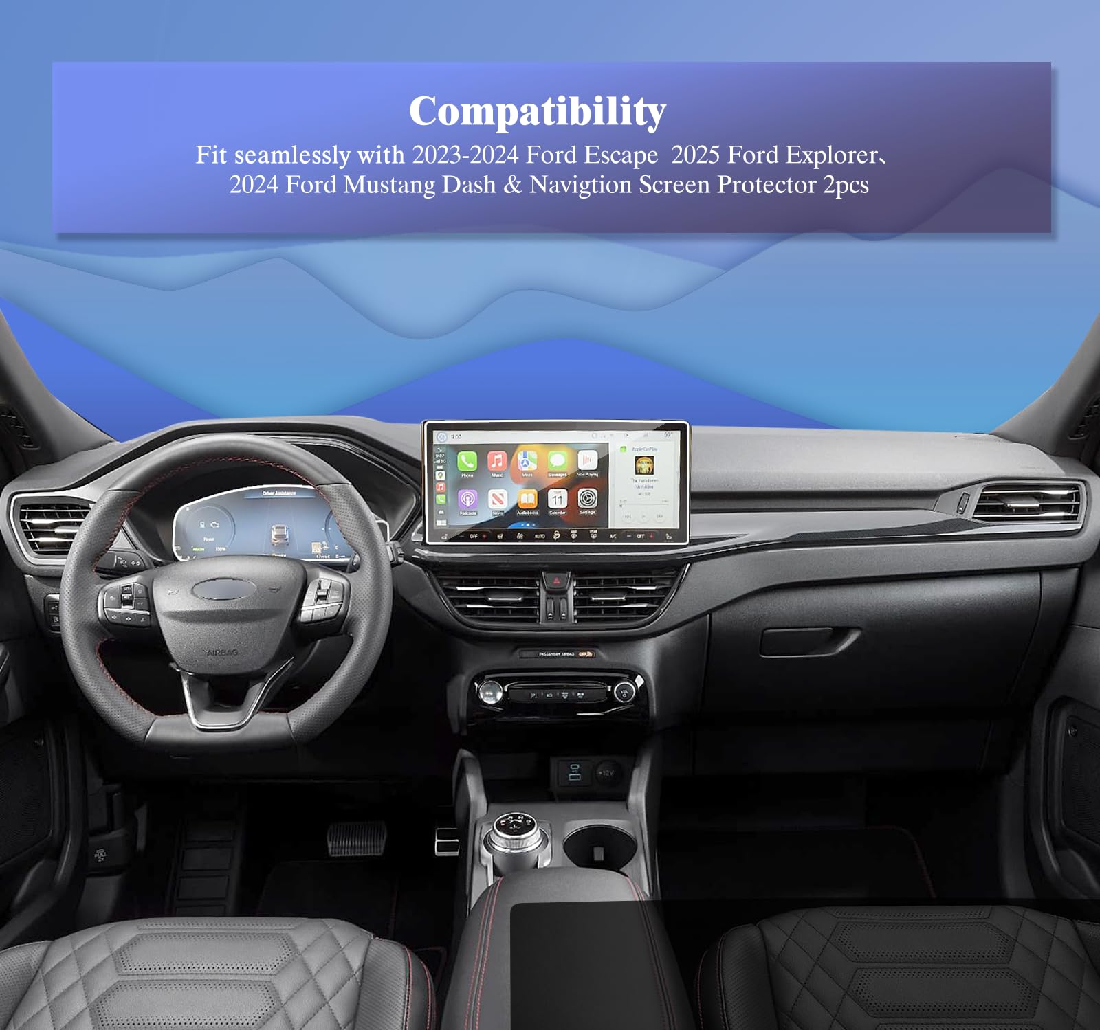 4 Pack For 2023 2024 Ford Escape Screen Protector For 2024 Ford Escape Accessories 2023 2024 Escape St Line Elite Platinum Plug