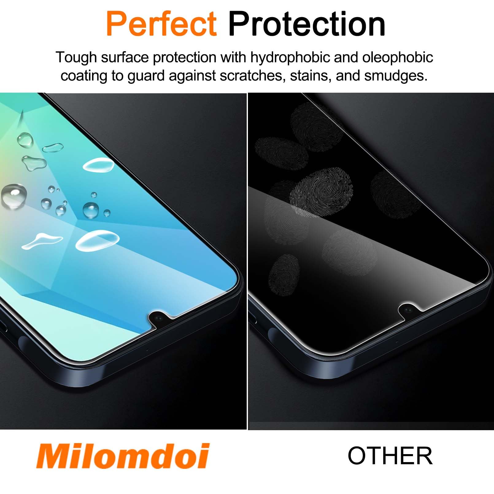 Milomdoi 3 Pack Tempered Glass For Samsung Galaxy A16 5G Screen Protector With 3 Pack Camera Lens Protector Accessories, Case Fr