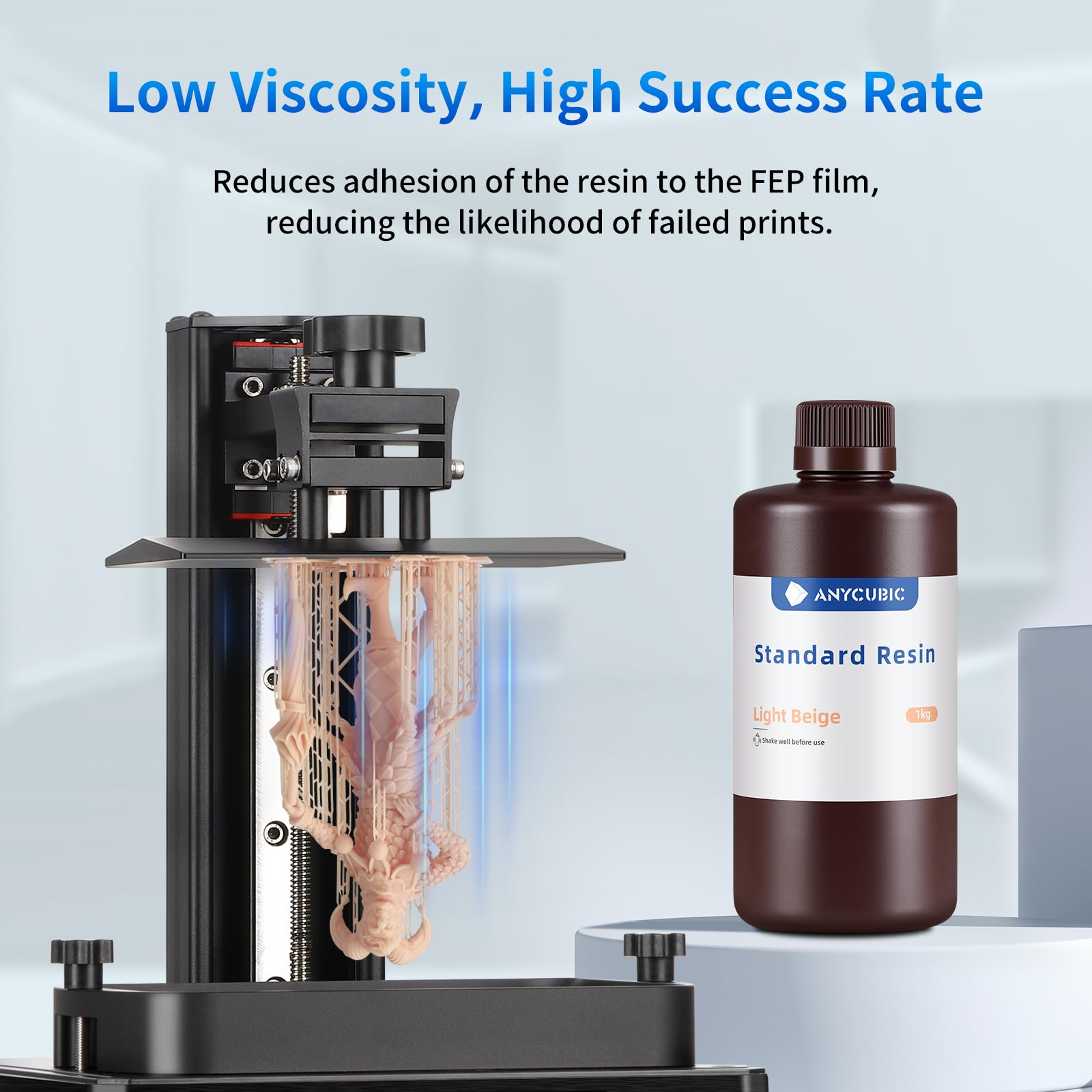 Anycubic 3D Printer Resin, 405Nm Sla Uv Curing Resin, High Precision & Rapid Photopolymer For Lcd/Dlp/Sla 3D Printing (Light Bei