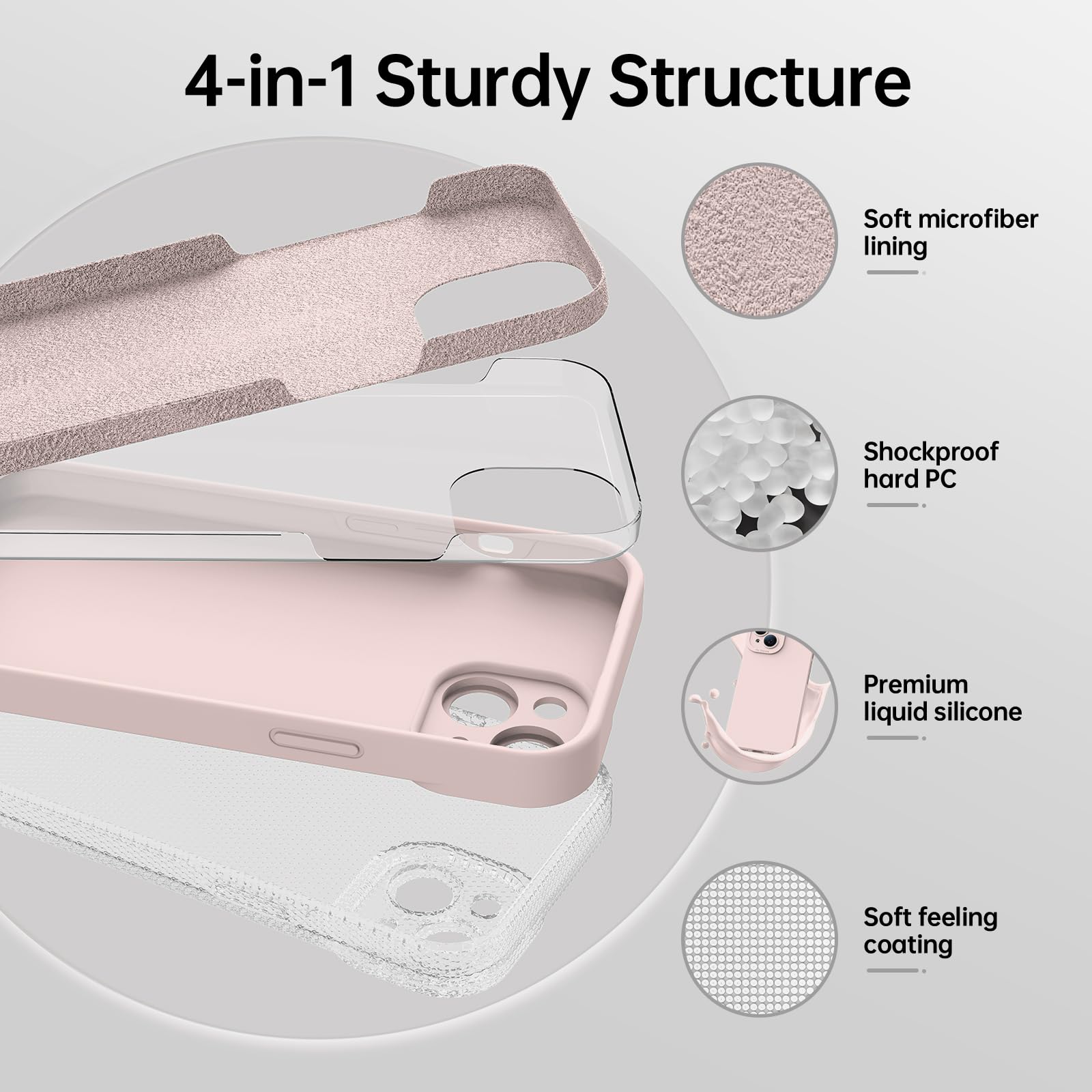 Magnetic For Iphone 15 Case With Screen Protector   Wireless Charging Compatible   Upgraded Camera Protection   Silicone Shockpr