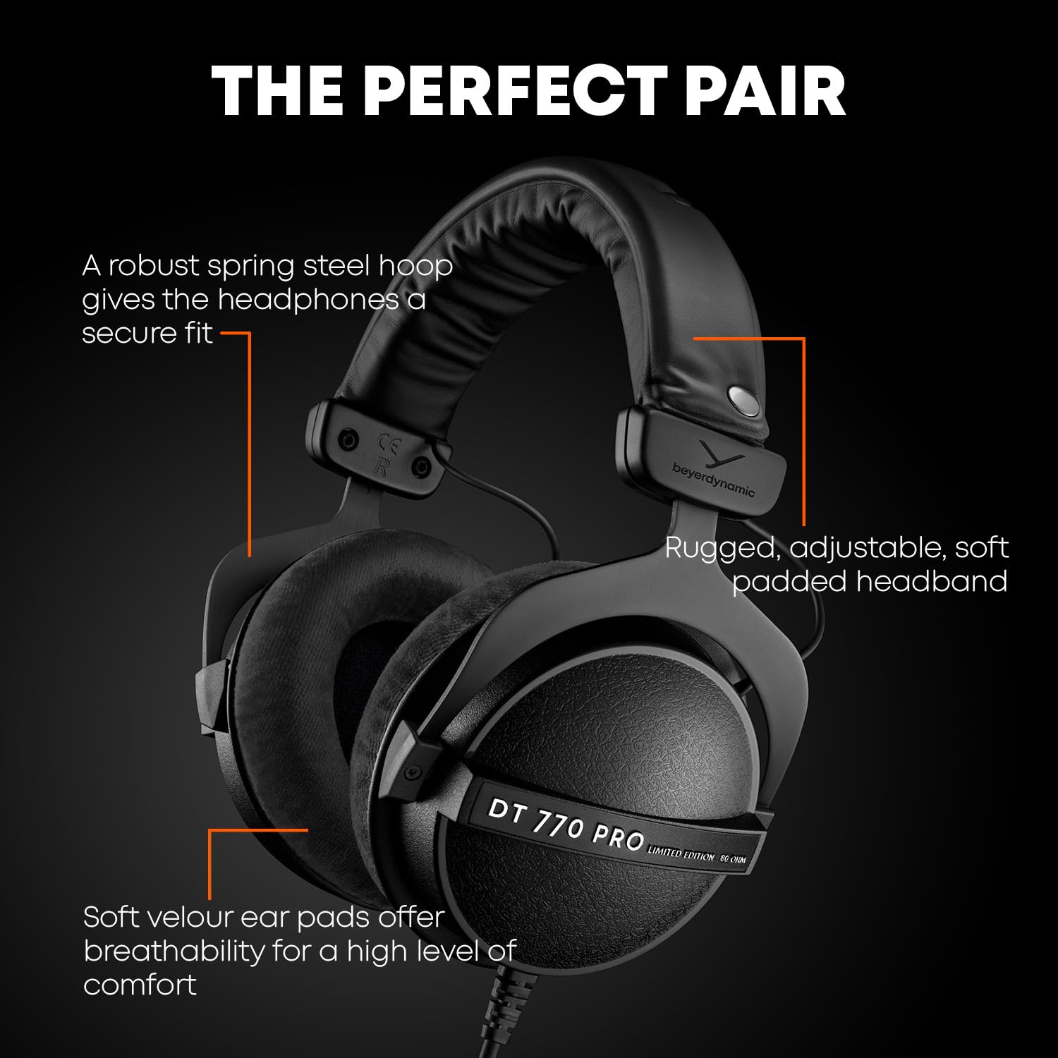 Beyerdynamic Dt 770 Pro - 250 Ohm Le Dt 770 Pro 250 Ohm Professional Studio Headphones (Limited Black Edition)