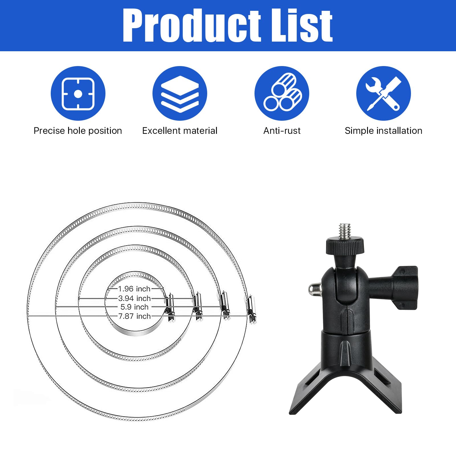 Universal Pole Mount Bracket For Eufy 2, 2C, 2C Pro, 3, 3C, S220, S230,E220, P24, Arlo Pro 4 Pro 3 Pro 2, Arlo Ultra 2 & Arlo Es