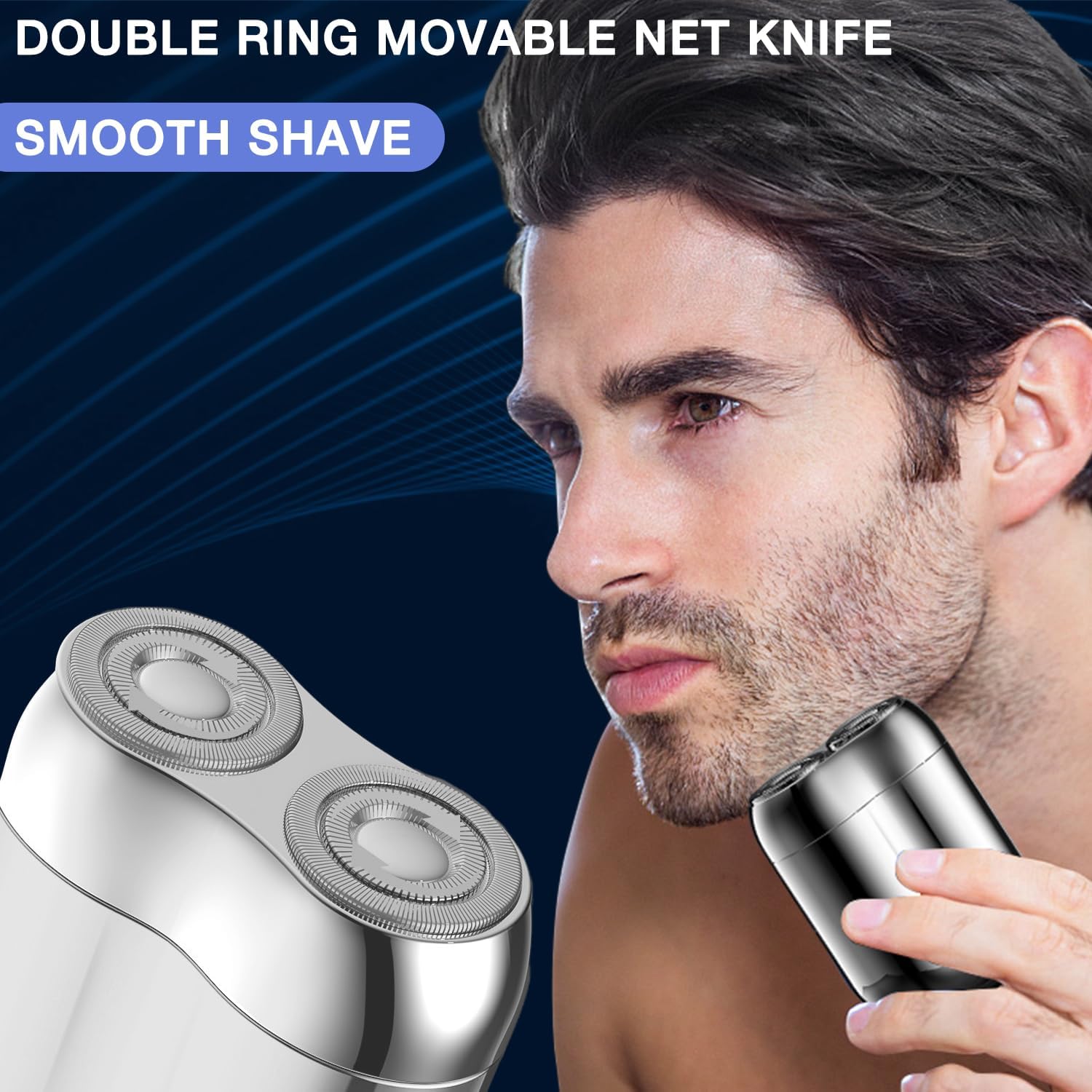 2025 New Model Mini Dual Head Electric Shaver, Electric Mini Portable Razor, Pocket Size Washable Double Head Razor, Rechargeabl