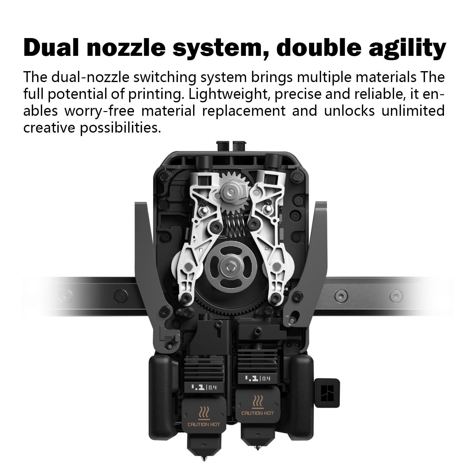 Hzdadeve 2 Pack 0.2Mm H2D Combo Hotend Print Head Hot End Kit Extruder Upgrade High-Temperature Hardened Steel Nozzle With 2Pcs