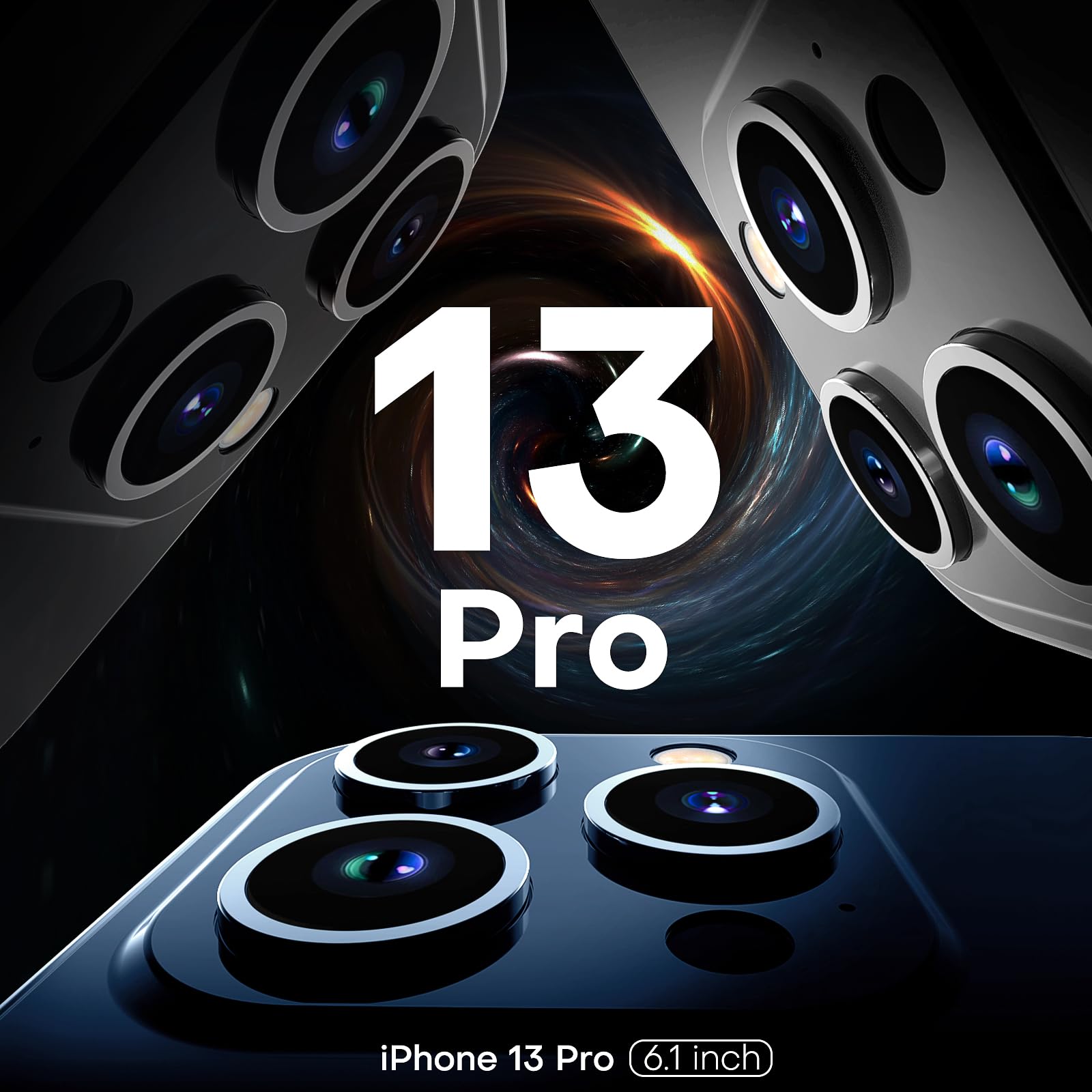 Tauri 3 In 1 Magnetic For Iphone 13 Pro Case, With 2X Hd Screen Protector, 10 Ft Drop Protection, Compatible With Magsafe Case F