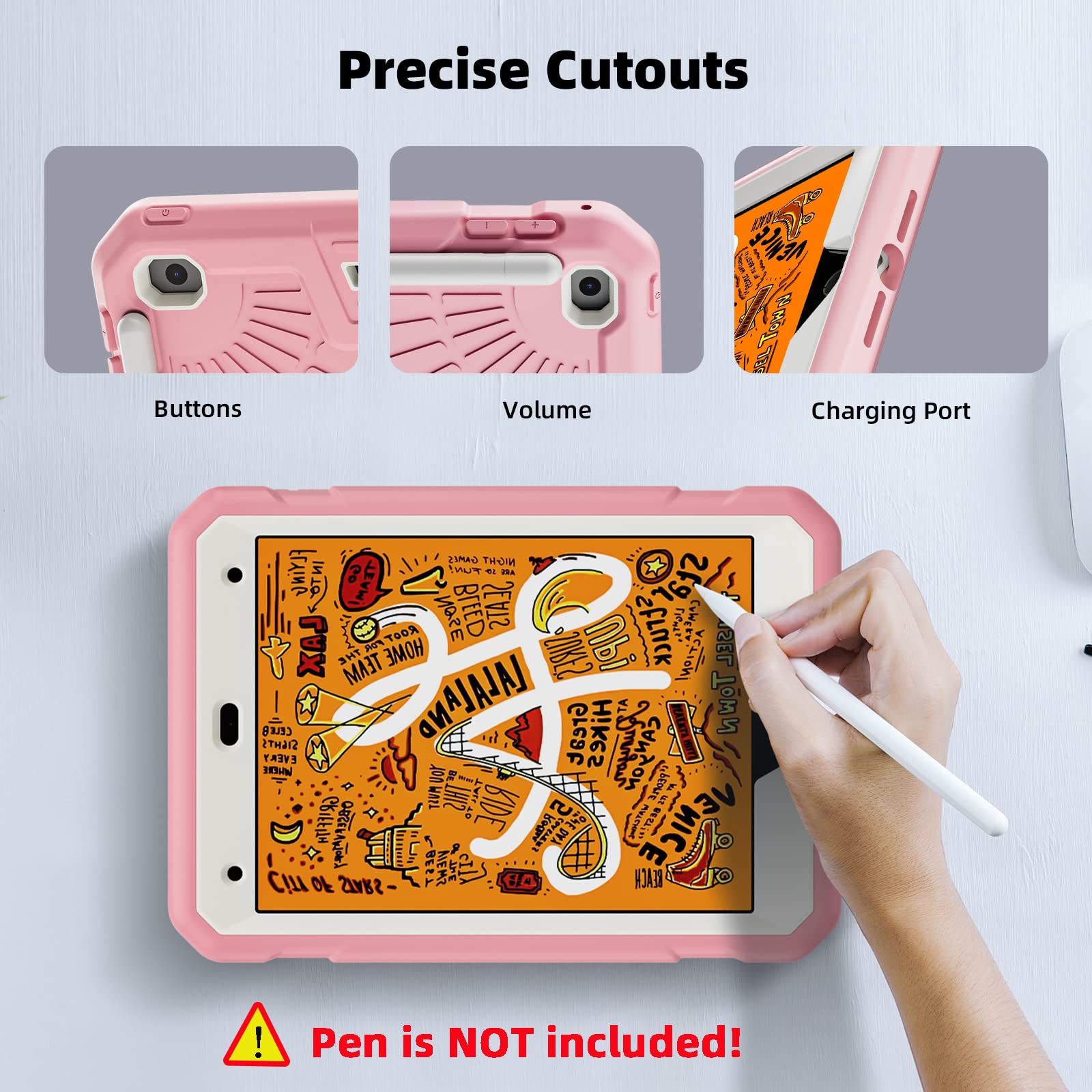 Tsqqst Ipad Mini 5/4 Case For Kids Girls Women | Ipad Mini Case 5Th Generation With Glass Screen Protector&Stylus Pencil Holder&