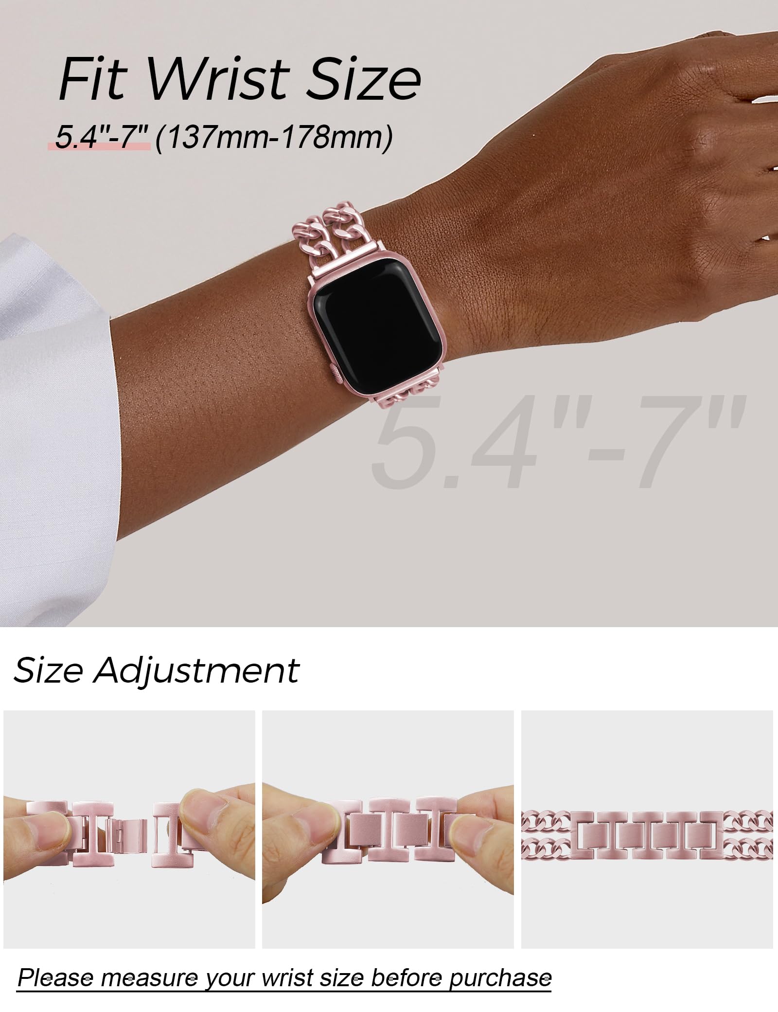 Jr.Dm Pink Watch Bands For Women Compatible With Apple Watch Band 42Mm(S3/2/1) 44Mm 45Mm 46Mm 49Mm Adjustable Metal Band Cowboy