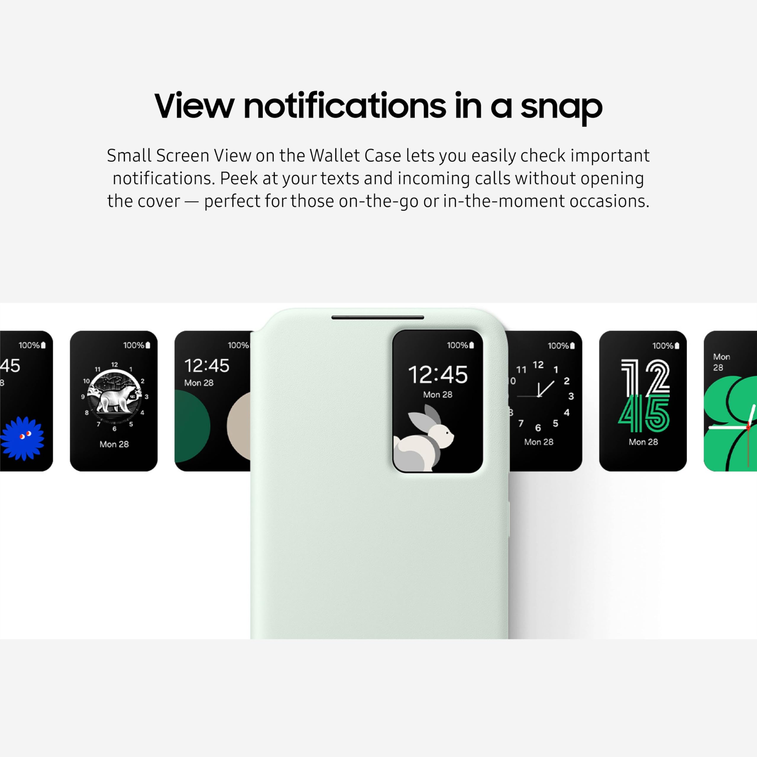 Samsung Galaxy S24 Fe Wallet Phone Case, Protective Cover With Smart Small Screen View, Finger Tap Control, Slim Design, Card Ho