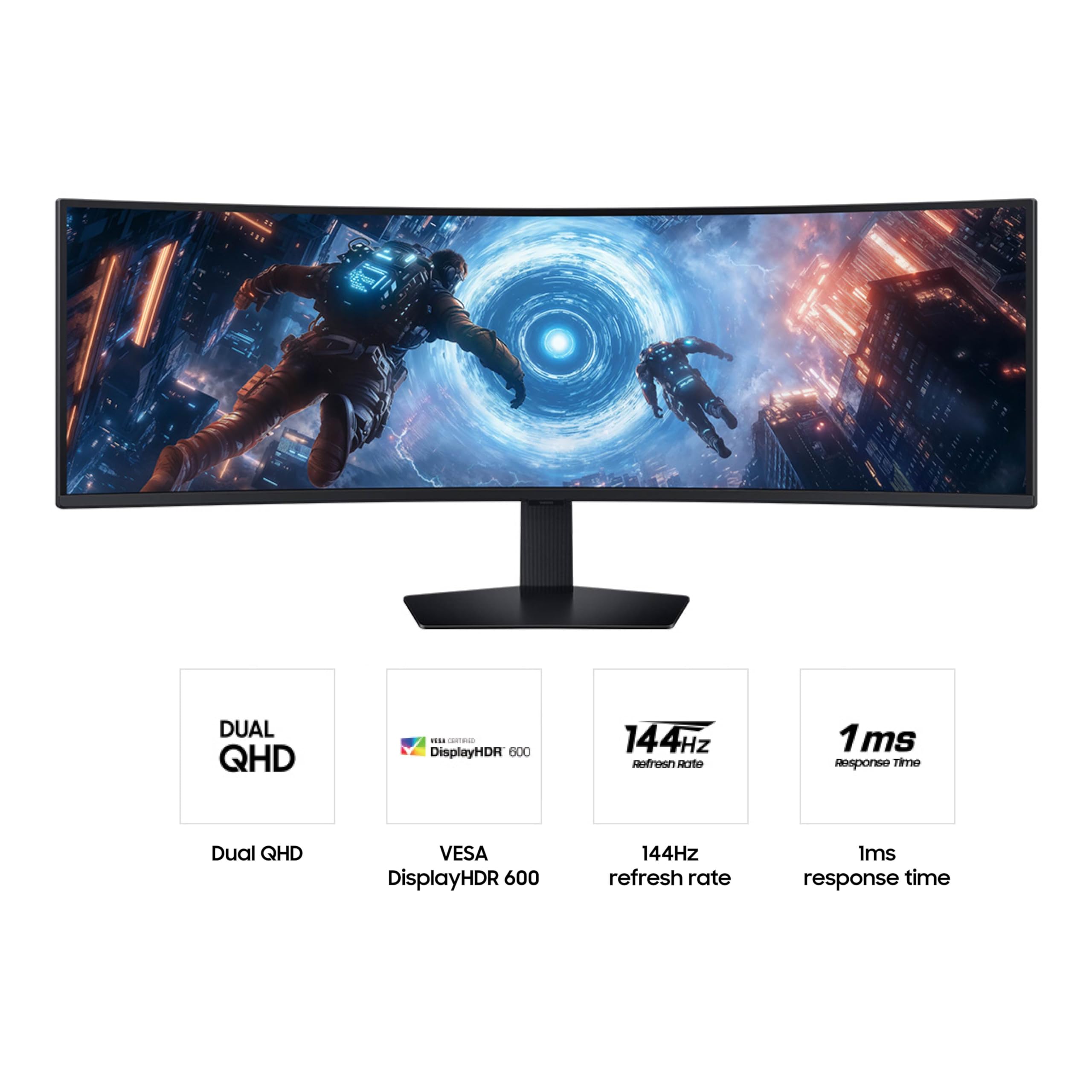 Samsung 49-Inch Odyssey G9 (G91F) Dqhd, 144Hz, Curved Gaming Monitor, Ultra-Wide 32:9 Screen, Displayhdr 600, Amd Freesync Premi