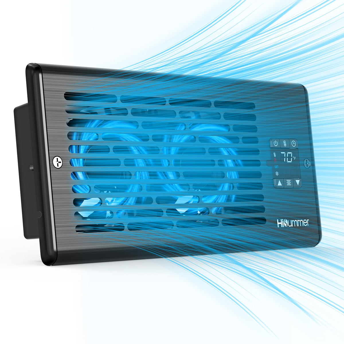 Hisummer Window Register Booster Fan Fit 4 '' X 10 '' Air Vent Duct Openings, Quiet Ac Vent Fan Booster With 10 Speeds Remote Co