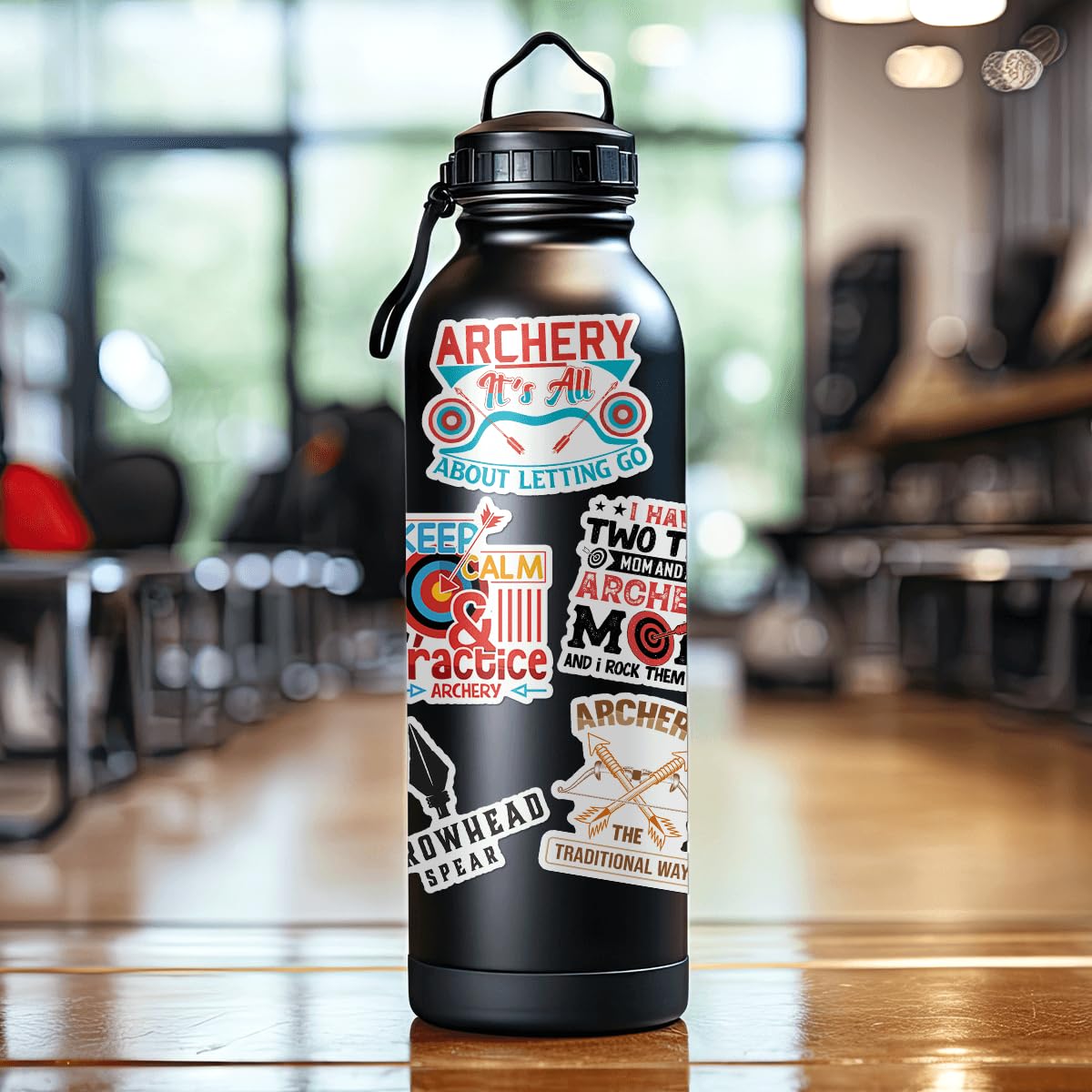 50 Pack Pcs Archery Stickers For Water Bottles Waterproof Vinyl Laptop Scrapbooking Luggage Funny Sports Sticker Packs Set Bulk