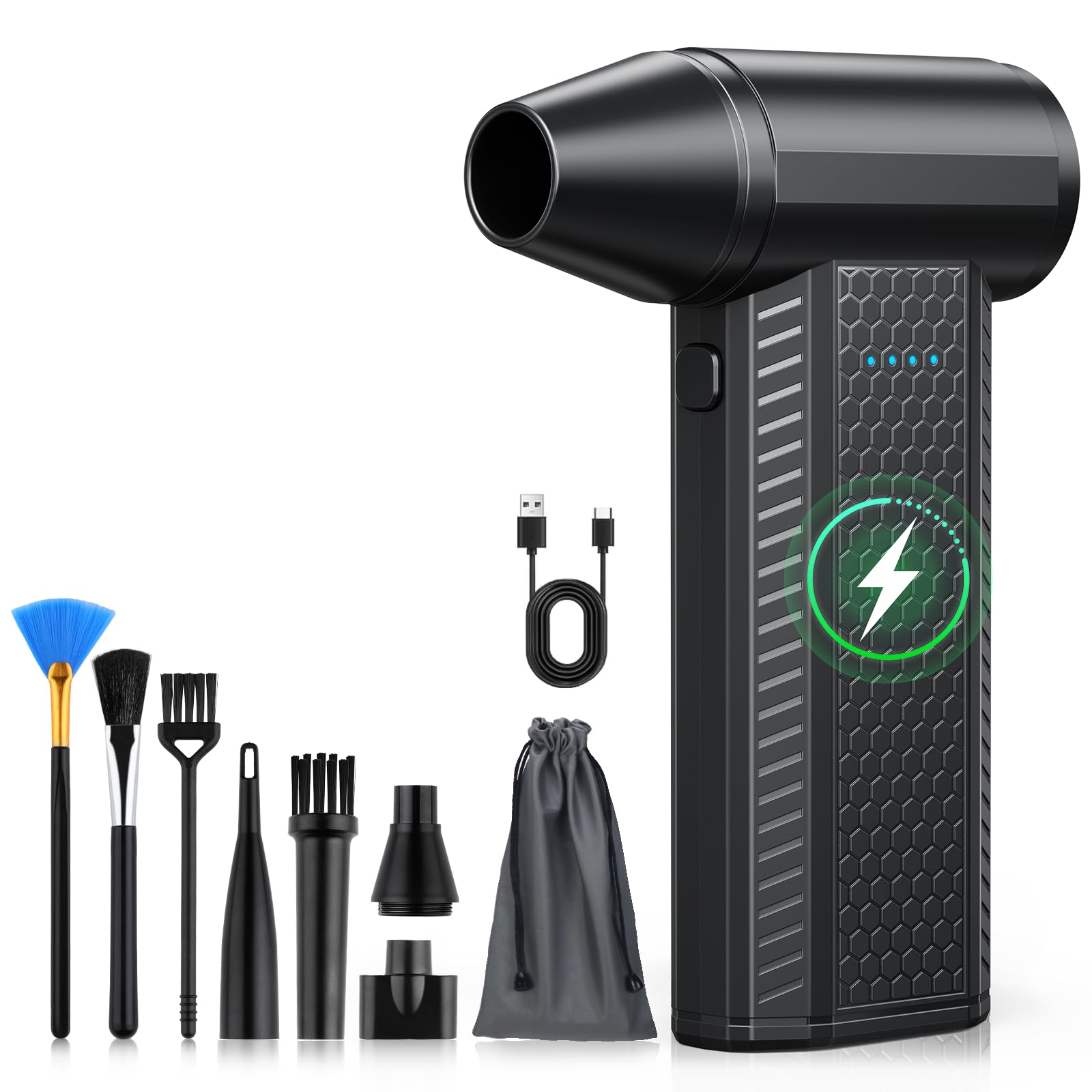 Compressed Air Duster kit-Blower-pc Duster Electric-130000RPM- Replace Compressed air can-Keyboard Clean-car Mini Snow Blowers-C