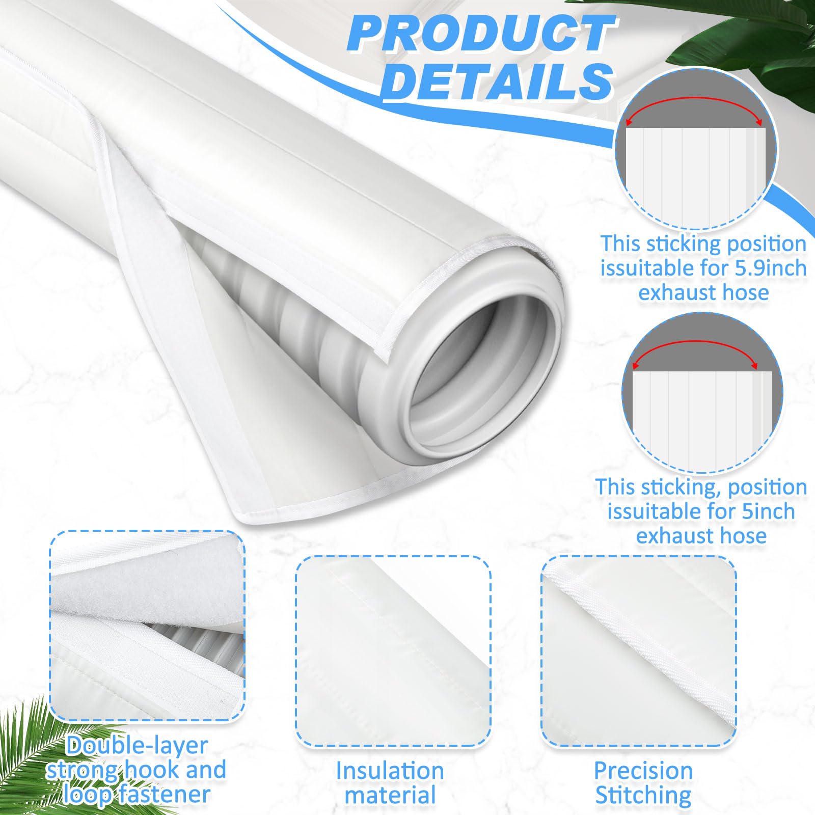 Outus 4 Pcs Air Conditioner Hose Cover Wrap - Ac Hose Duct Vent Insulation Sleeve Insulated Cover For Portable Ac For 5 & 5. 9 D