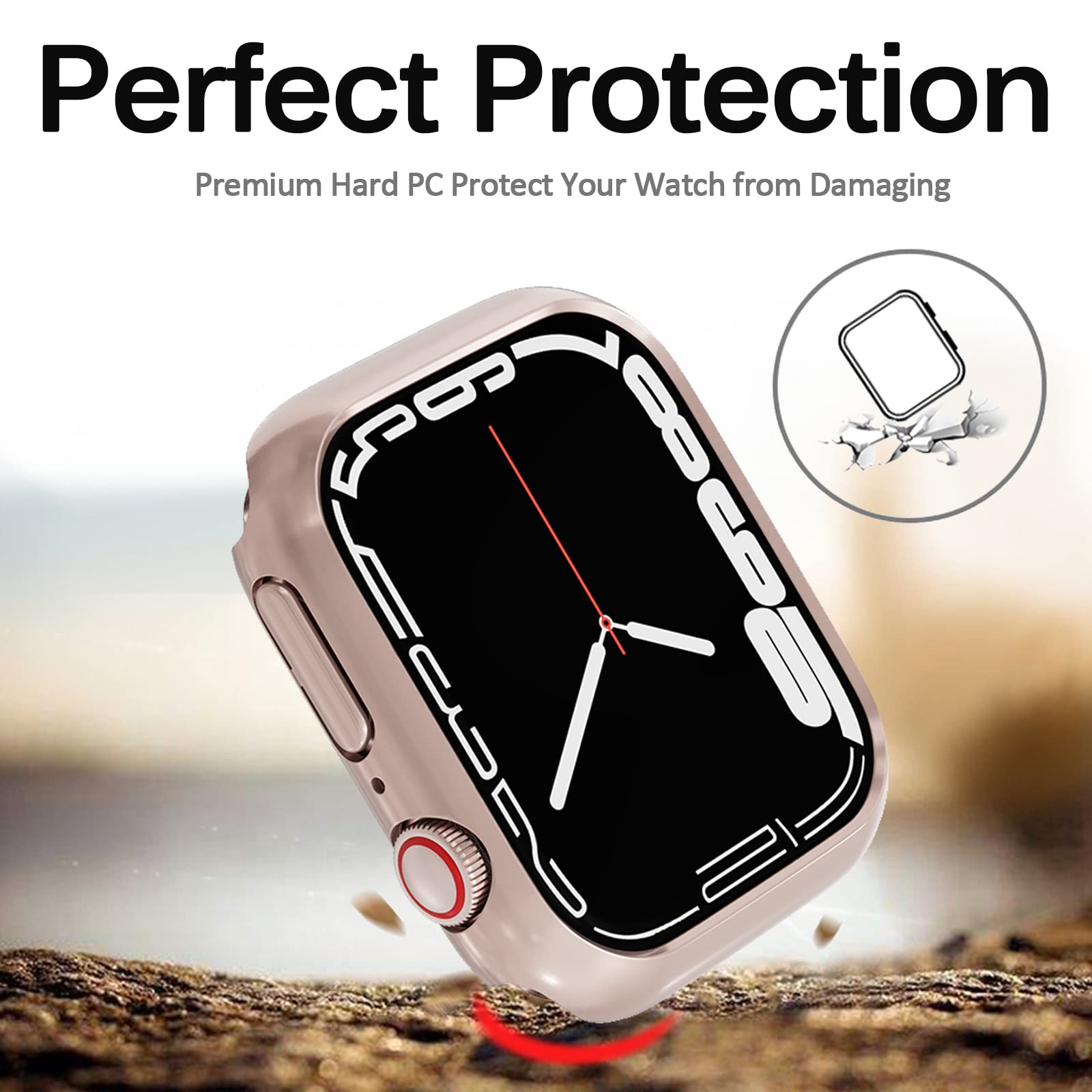 Miimall Compatible Apple Watch 45Mm Case Hard Pc Frame Ultra Thin Lightweight Woman Man Protective Bumper Shell Case For Apple W