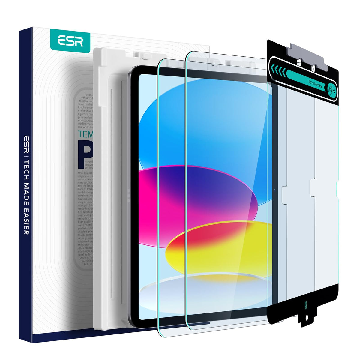 Esr 2 Pack Armorite Screen Protector For Ipad 11Th/10Th Generation A16 (11/10.9 Inch, 2025/2022), 9H Tempered-Glass Film With Easy Application Tray, Military-Grade Protection, Anti-Scratch, Hd Clarity