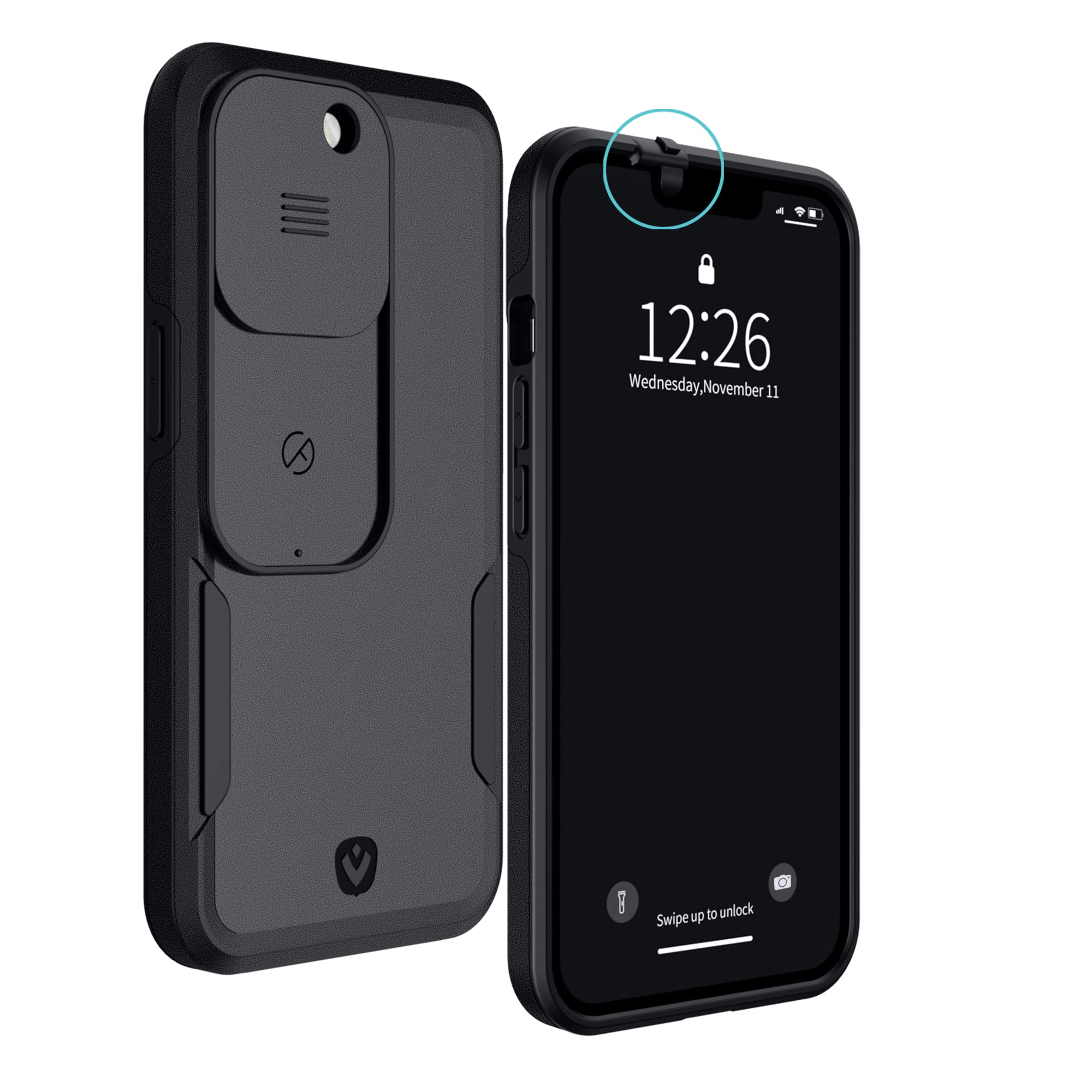 Spy-Fy iPhone 13 Pro Case with Camera Covers Front and Rear | Protect Your iPhone and Privacy | 6-Foot Drop Proof | 6,1 Inch | C