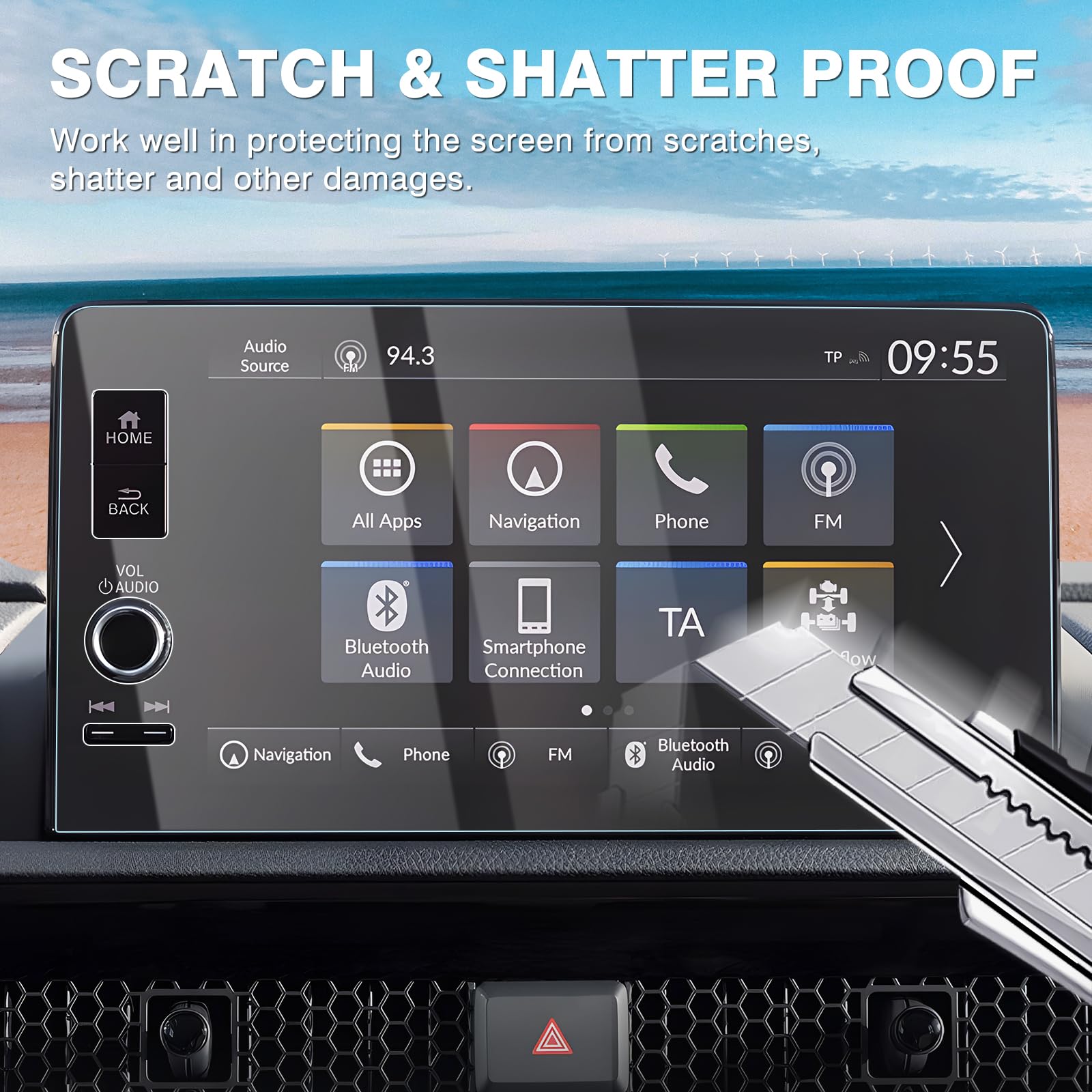 Karltys For 2023 2024 2025 Honda Crv Screen Protector 9 Inch (2 Pack), Ultra Clear Tempered Glass Screen Protector For Civic 2022 2025 /Hr V Ex L 2023 2025 Touchscreen Cover Anti Glare Anti Scratch