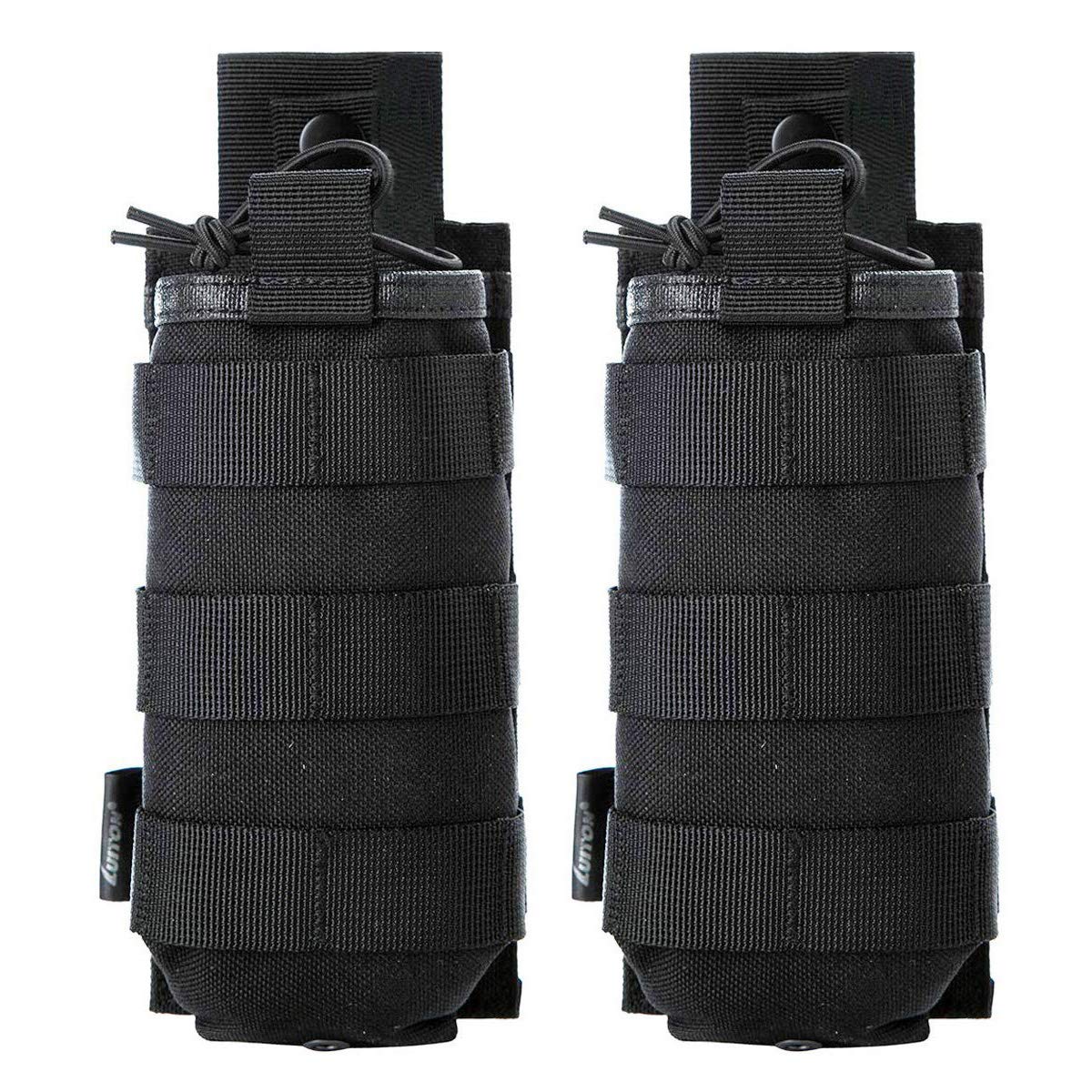 Radio Case/Holster/Pouch/Holder/Bag Tactical Universal Case Military Molle Radio Case For Baofeng Motorola Midland Cb Walkie Talkies Compatible With 5.11 Bags (Black 2 Pack)