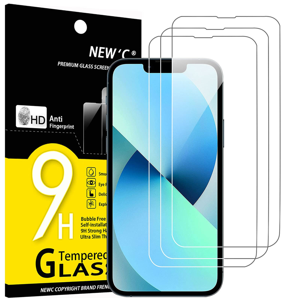 Newc 3 Pack] Designed For Iphone 13 Mini (5,4) Screen Protector Tempered Glass, Case Friendly Ultra Resistant