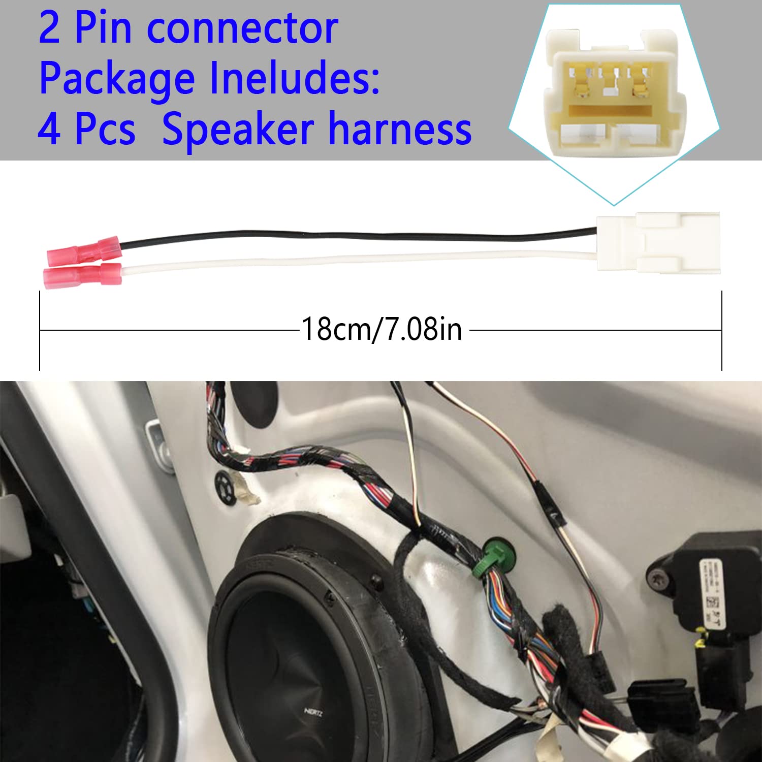 Car Speaker Adapter Wire Harness Front Rear Door 72 6514 Compatible For Dodge Chrysler Town & Country Dakota Ram Wrangler Speake