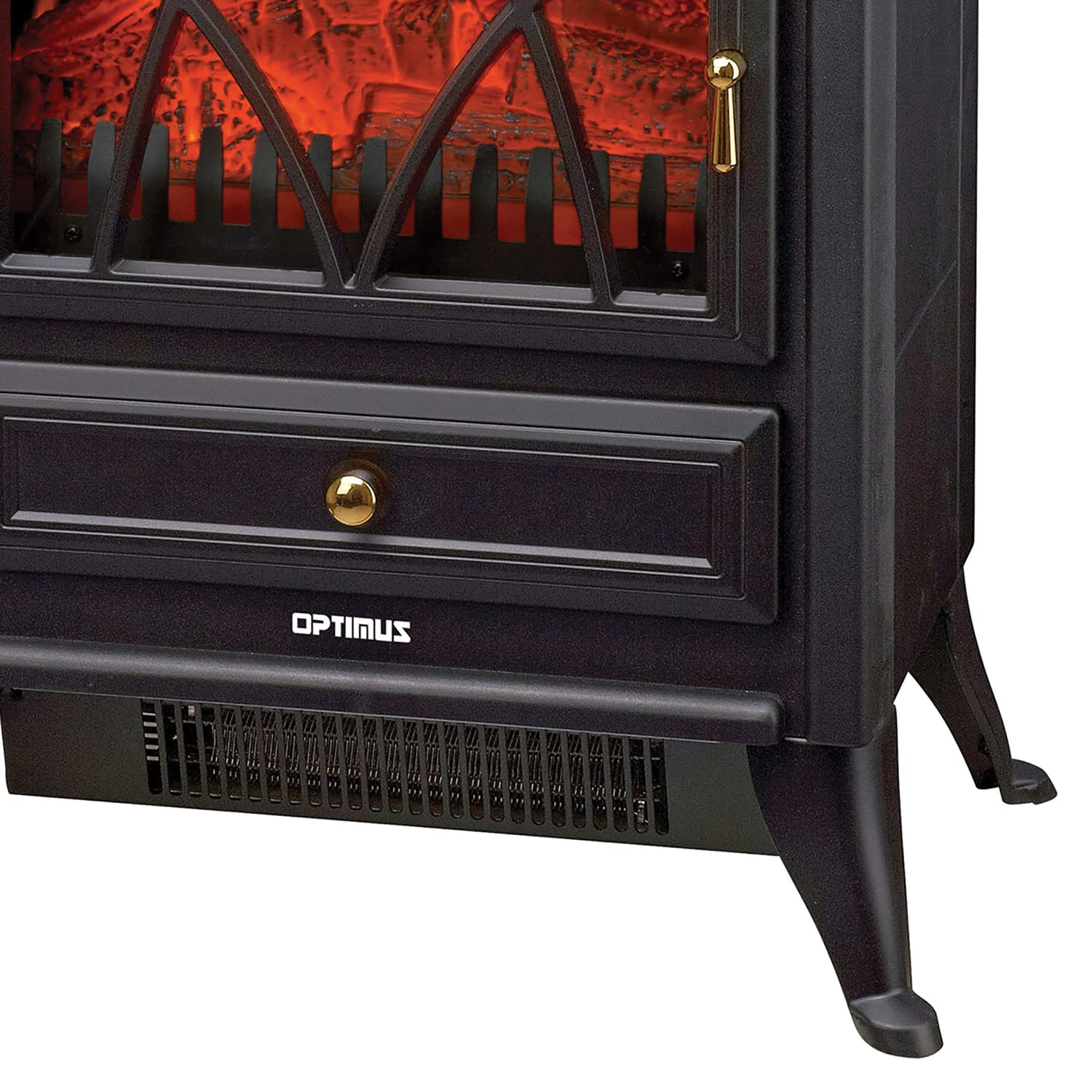 Optimus Electric Flame Effect    Fireplace Heater, Black