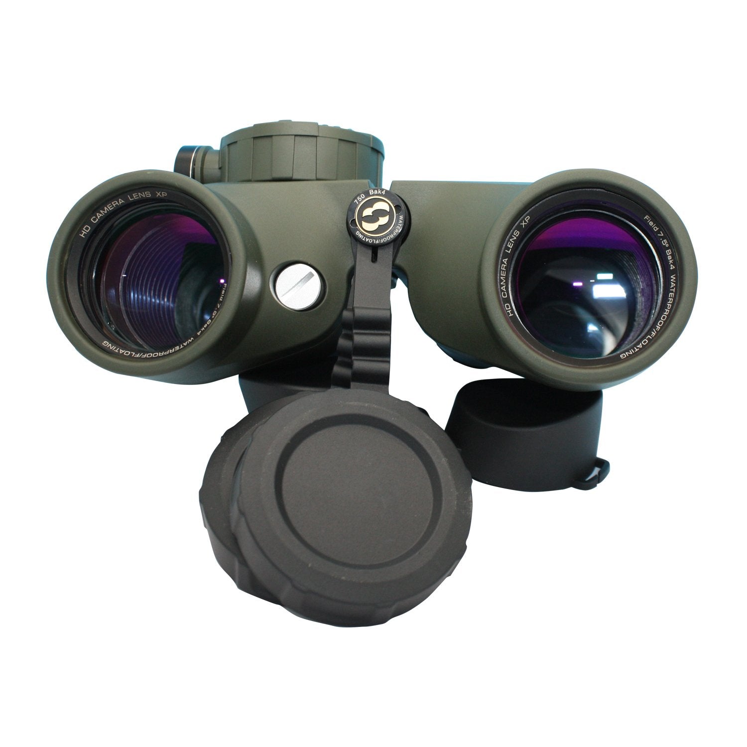 Hooway 7X50 Hd Waterproof Military Marine Binoculars W/Internal Rangefinder & Compass For,Bird Watching,Boating And More(Army Gr