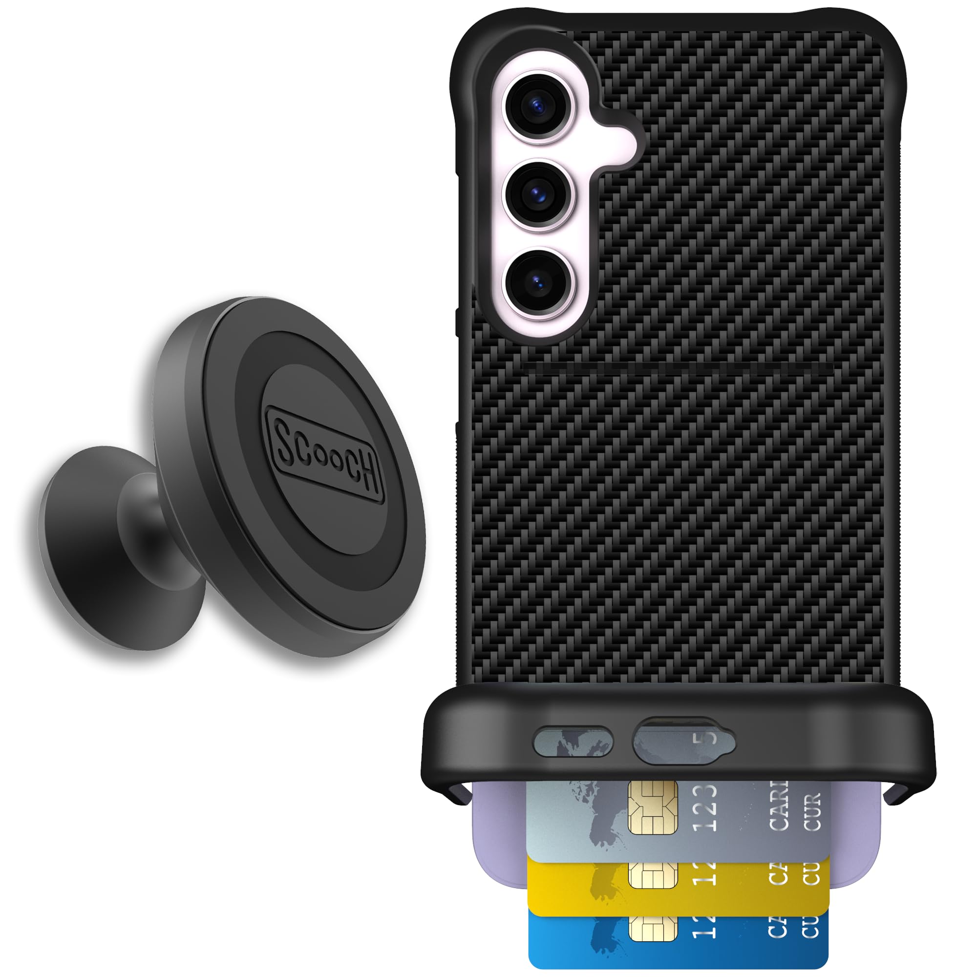 Scooch for Galaxy S24 Plus Case with Card Holder, Wingmate Wallet Case with Hidden Card Slot and RFID Protection for 4 Cards, St