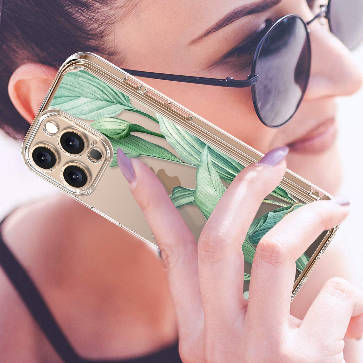 Luhouri For Iphone 16 Pro Max Case With Screen Protector   Crystal Clear Cover   Fashionable Pattern Design   Wireless Charging