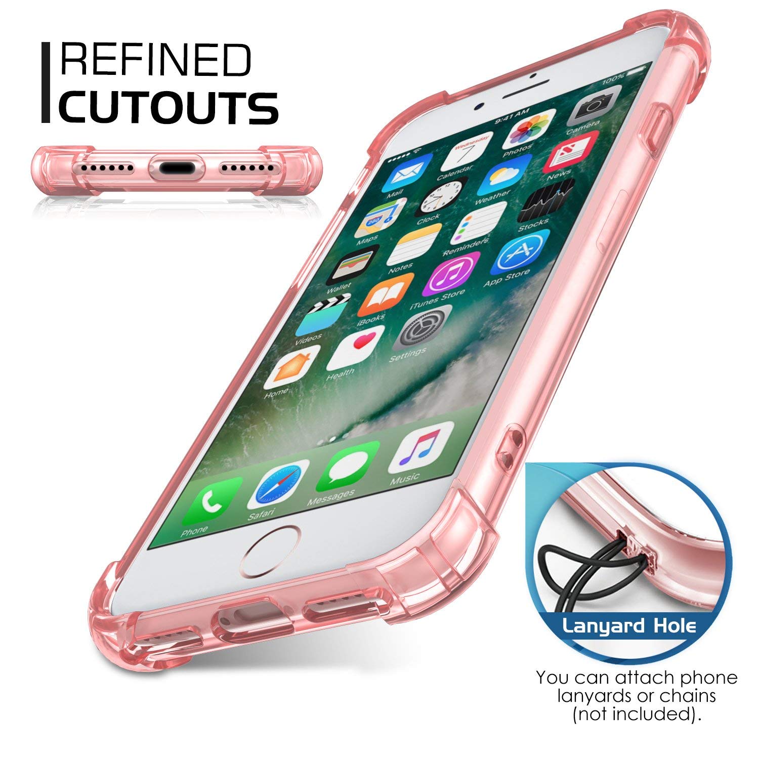 Oribox Case Compatible With Iphone Se 2022/2020 , Compatible With Iphone 8/7 Case, With 4 Corners Shockproof Protection, Pink