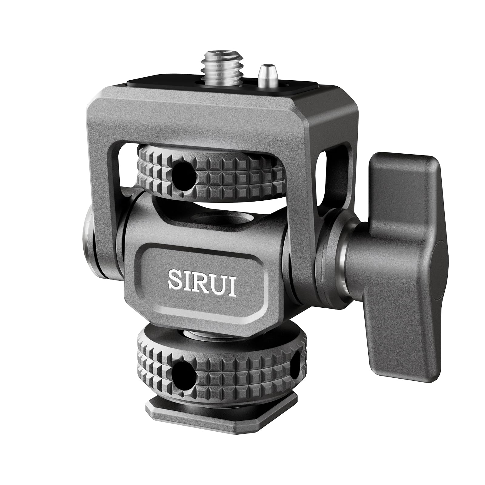 Sirui Camera Monitor Mount With Cold Shoe, Swivel 360And Tilt 180Adjustable Dslr Field Monitor Mount, Compatible With 5'' And 7'