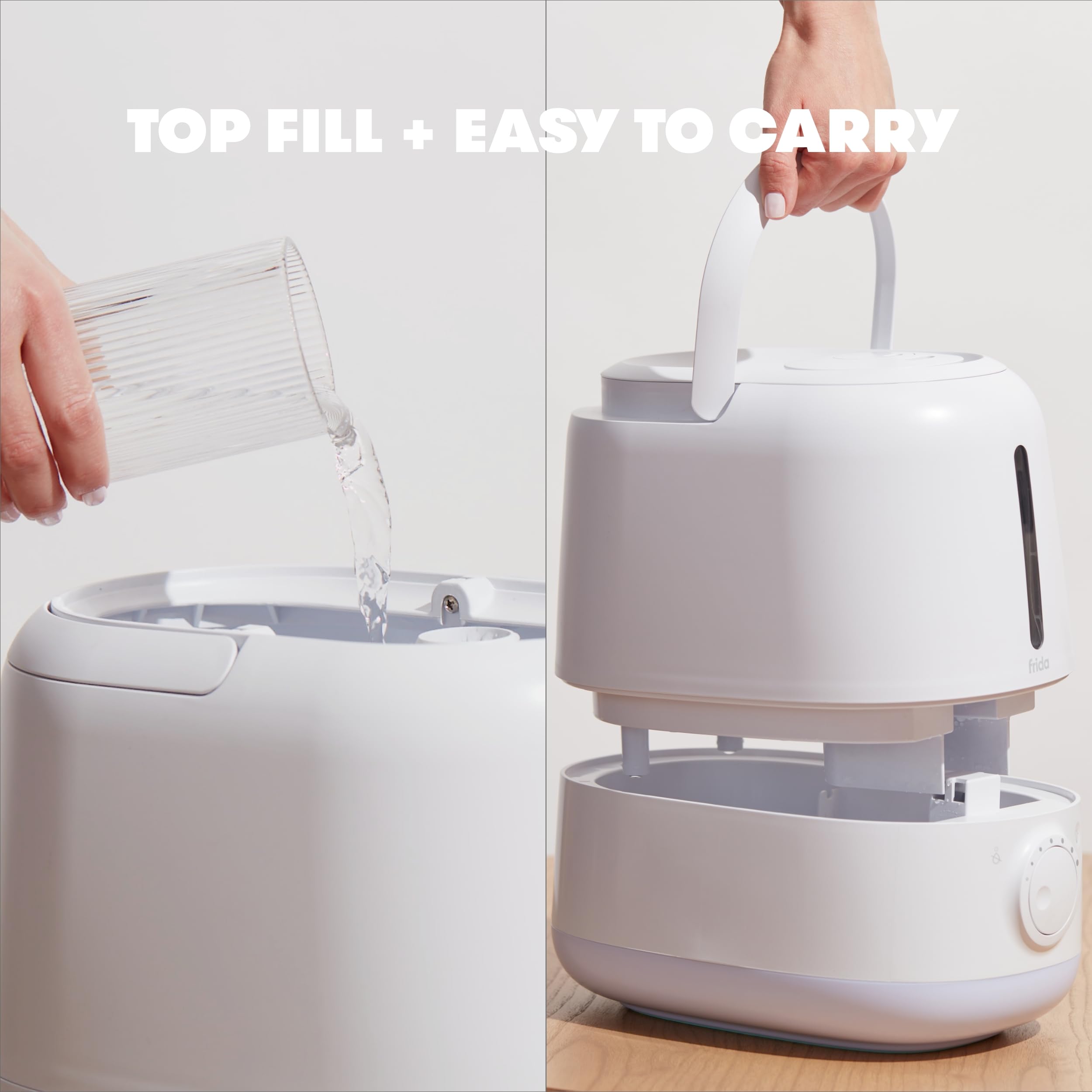 Frida Baby 3 In 1 Xl Top Fill Humidifier For Bedroom, 6L Tank Cool Mist Humidifier For Large Rooms + Diffuser, Nightlight, Auto