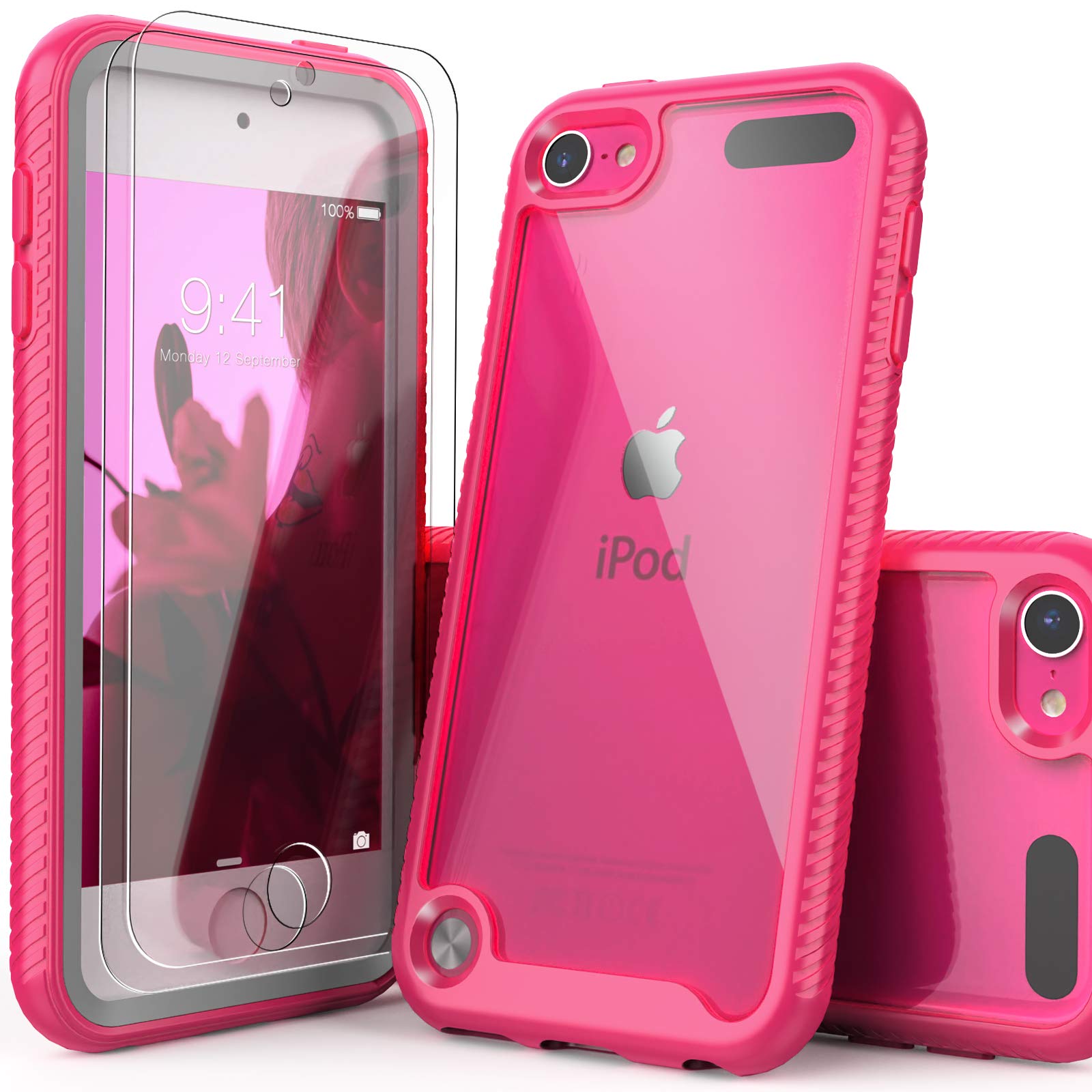 Idystar For Ipod Touch 7Th Generation Case,2 In 1 Shockproof Ipod Case With 2 Hd Screen Protectors,Hybrid Heavy Duty Protection