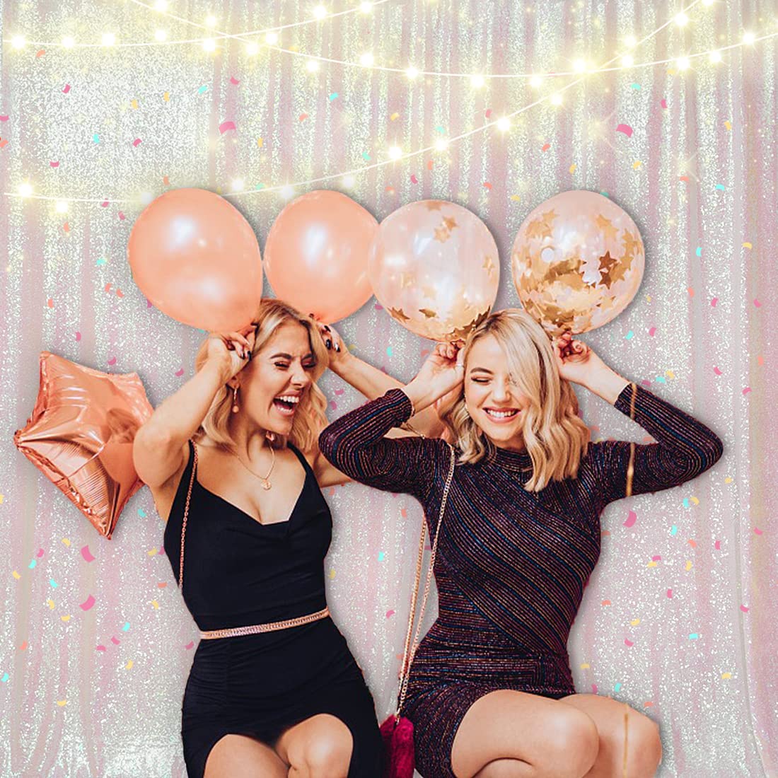 Partydelight Sequin Backdrop Iridescent 6Ft X 8Ft Photograph Backdrop Wedding Curtain Special Events