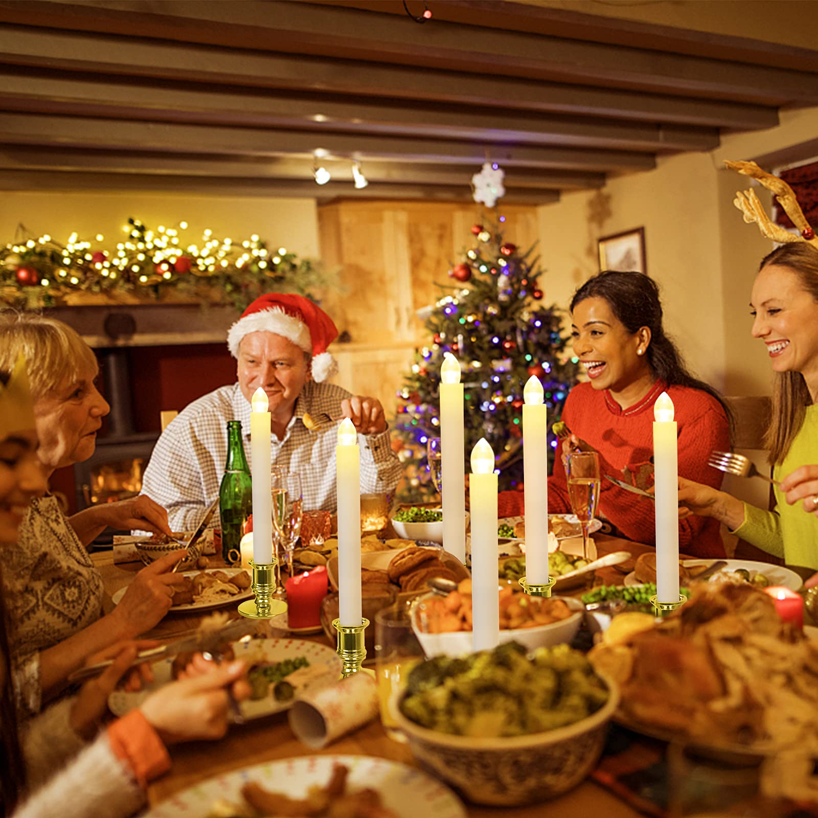 Koncifun Window Candles 12 Pack Battery Operated Candles With Timer Flameless Candles Battery Candles With 2 Remote Controls Chr