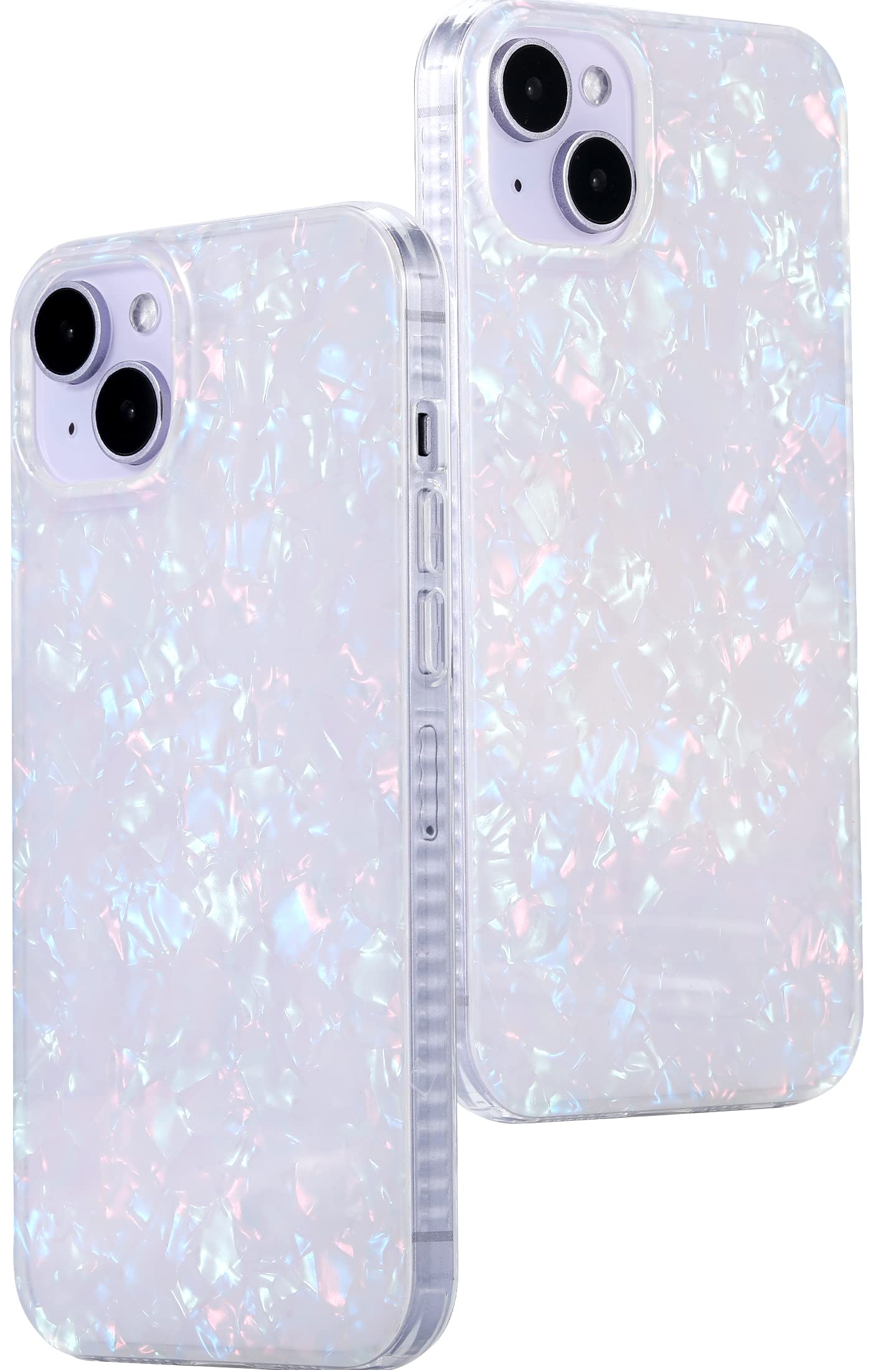 LONLI Hue White Pearl Tort Phone Case for iPhone 14 Pro Max Case | 360 Shock-Absorbent Bumper, Cute, Unique, Aesthetic, Phone Co