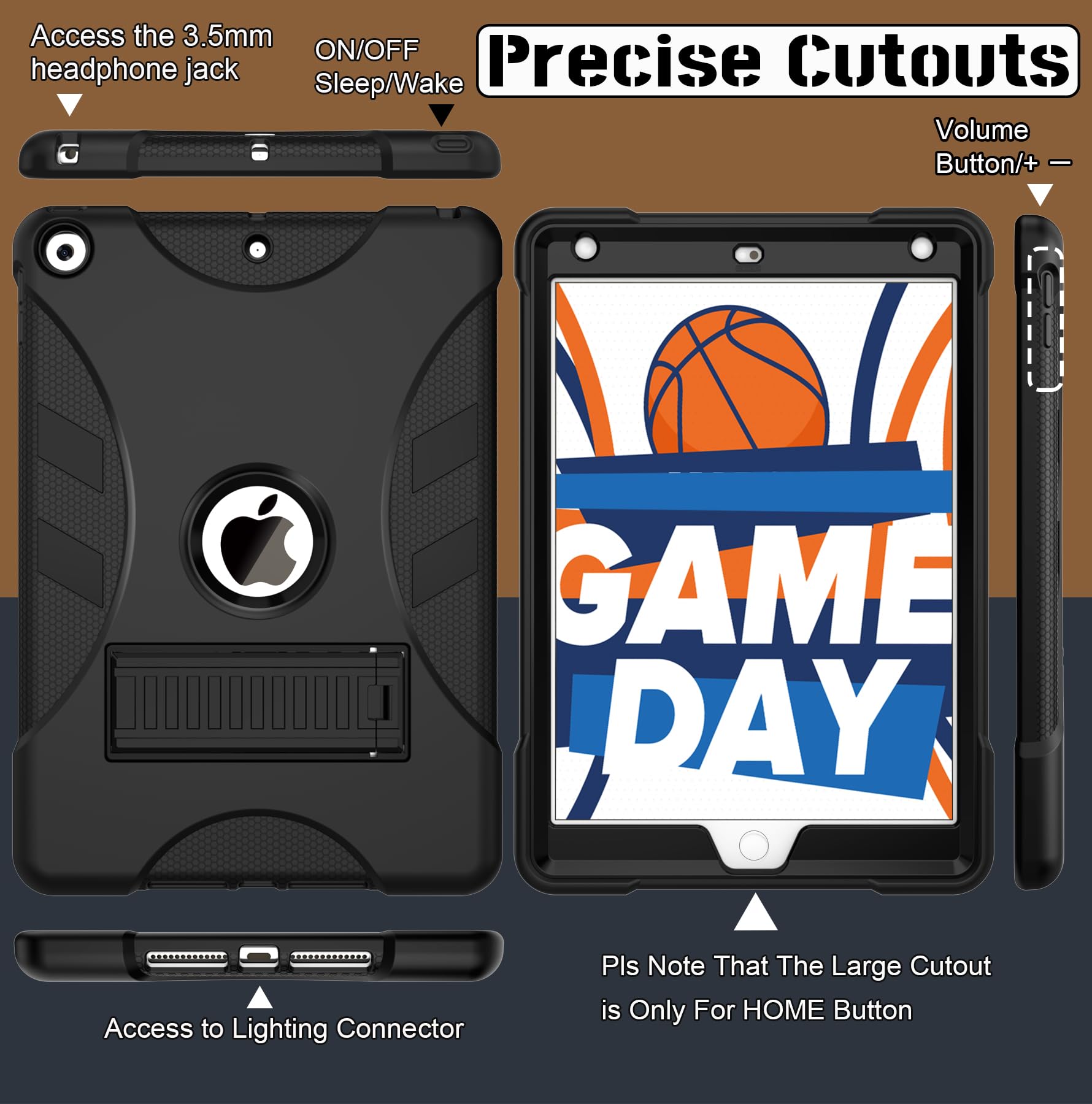 Rantice Case For Ipad 9Th/8Th/7Th Generation 2021/2020/2019   Heavy Duty Shockproof Rugged Protective Case Ipad 10.2'' Cover Wit