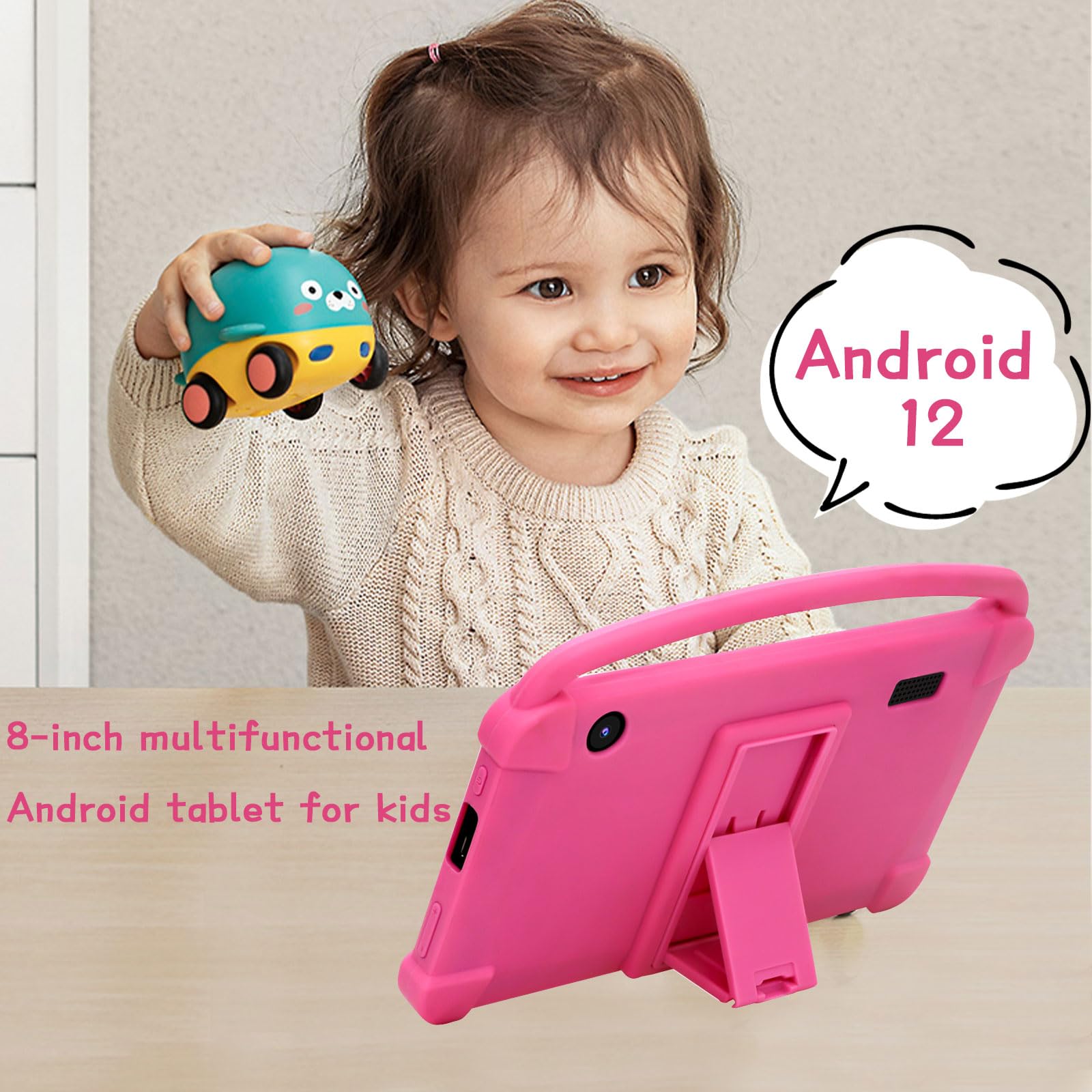 Yqsavior Kids Tablets, Android 12 Tablet For Kids, 4Gb Ram 32Gb Rom Toddler Tablet 7 Inch Ips Screen, Parental Control, 2+5Mp Du