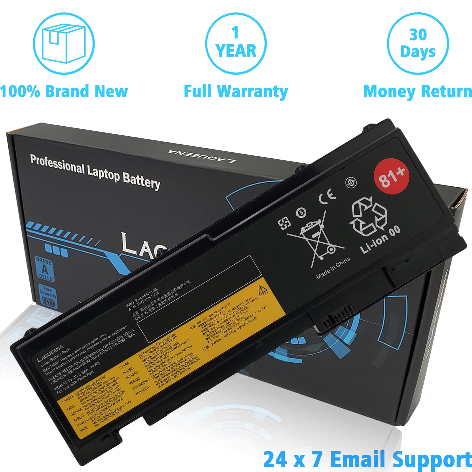Laqueena 45N1143 Laptop Battery Compatible With Lenovo Thinkpad T420I T420S T430S Series 0A36287 42T4844 42T4845 42T4846 42T4847