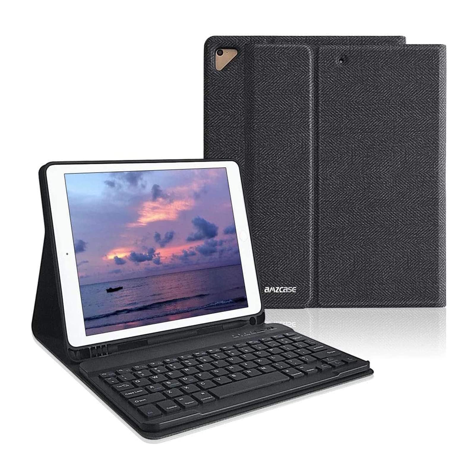 Amzcase For Ipad Pro 9.7 Inch Case With Keyboard For Ipad 6Th Generation(2018),For Ipad 5Th Generation(2017),For Ipad Air 2/Air