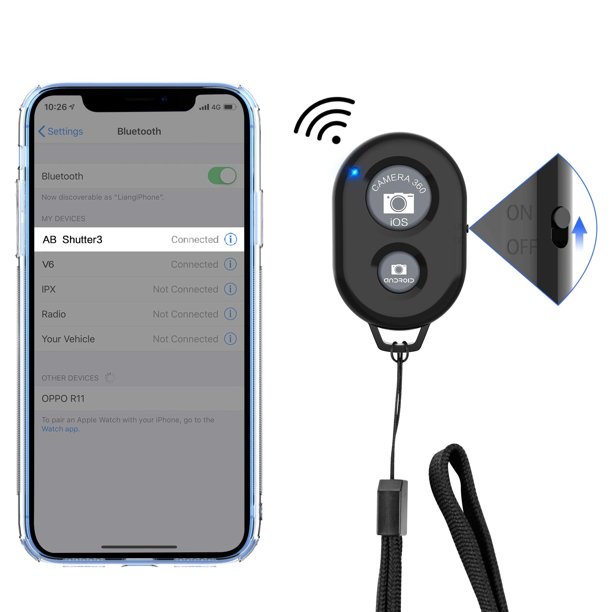 Wireless Camera Remote Shutter For Smartphones (2 Pack), Zttopo Wireless Phone Camera Remote Control Compatible With Iphone/Andr
